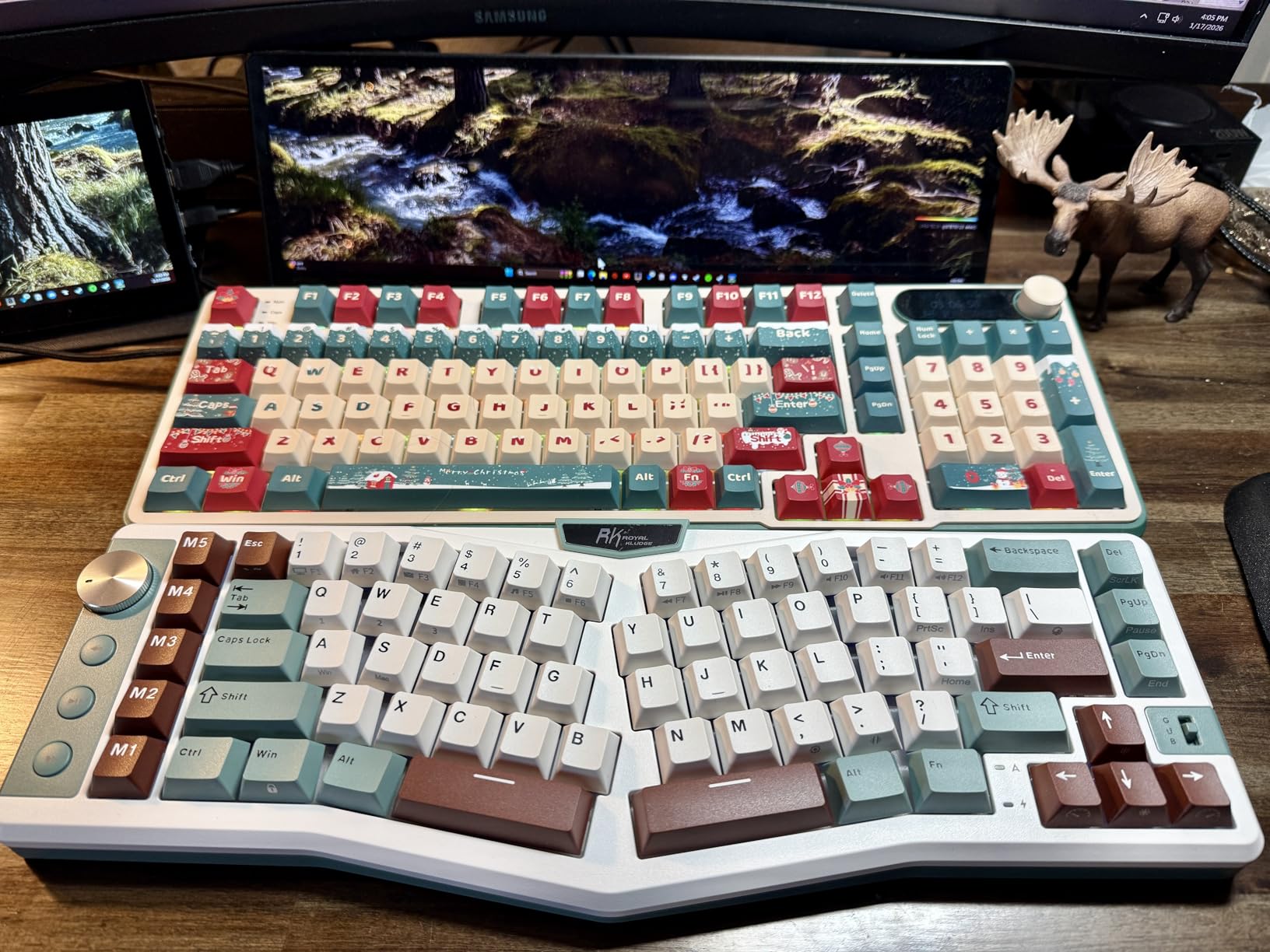RK ROYAL KLUDGE A72 Alice Ergonomic Wireless Mechanical Keyboard, Split Ergo | Gasket RGB Gaming Keyboard w/Knob/Macro Keys/Touchable Nameplate, BT/2.4GHz/USB-C, 5-Layer Noise Dampening, Win/Mac Software customer photo 1