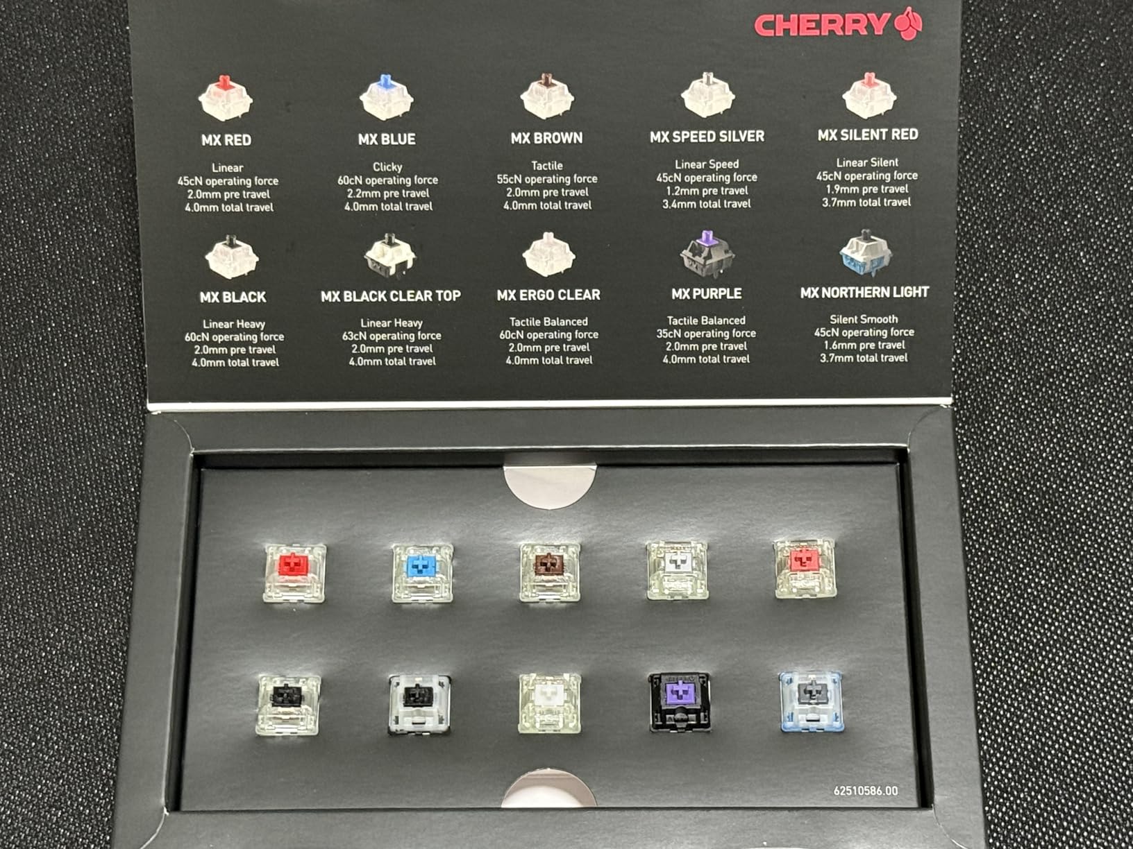Cherry MX2A Experience Box, 10 Piece Sample Tester | Mechanical Keyboard Switches, Linear/Tactile/Clicky, 50 Million Actuations, Gold Crosspoint Contacts customer photo 1