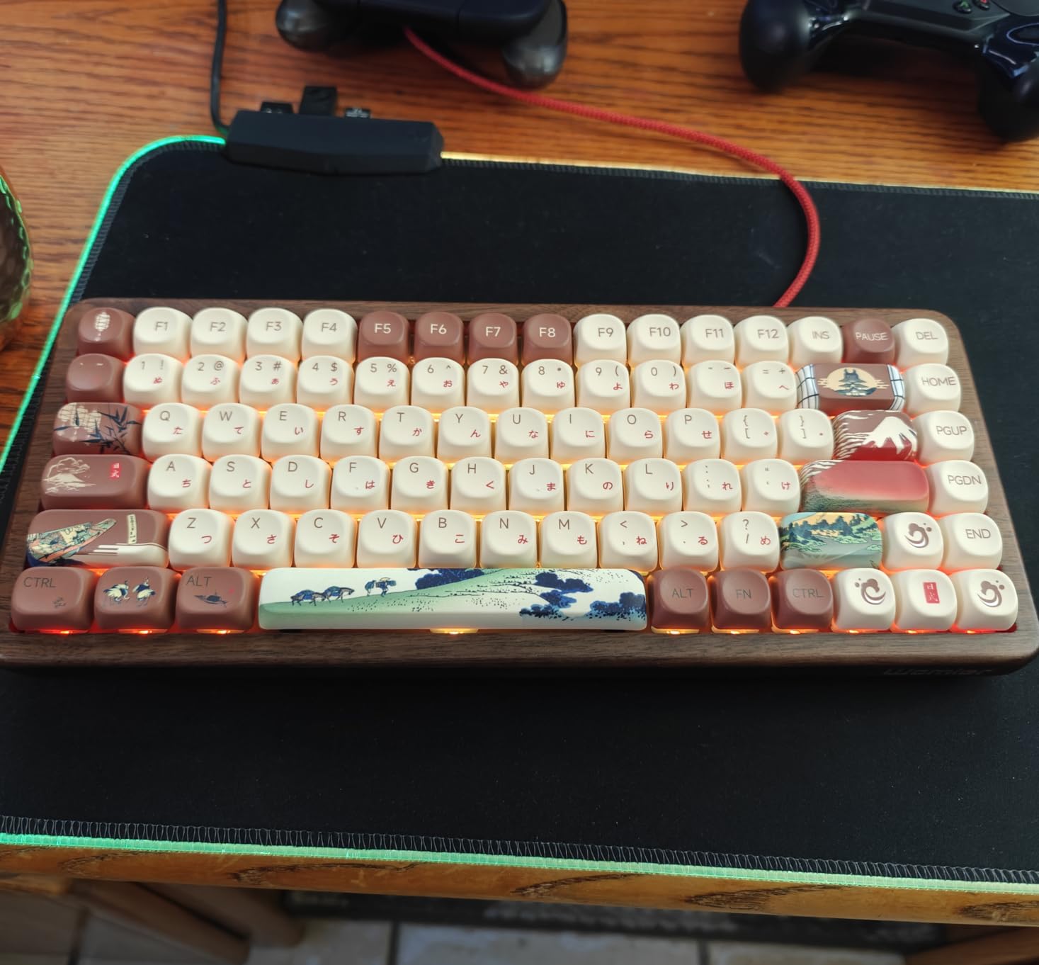 Womier 75% Wireless Creamy Keyboard with Wood Shell, QMK/VIA WD75 V2 | Retro Mechanical Gaming Keyboard 8000mAh Battery, Tri-Mode Custom Keyboard RGB Hot Swappable, MOA Japanese Keycap-Linear Switch customer photo 1