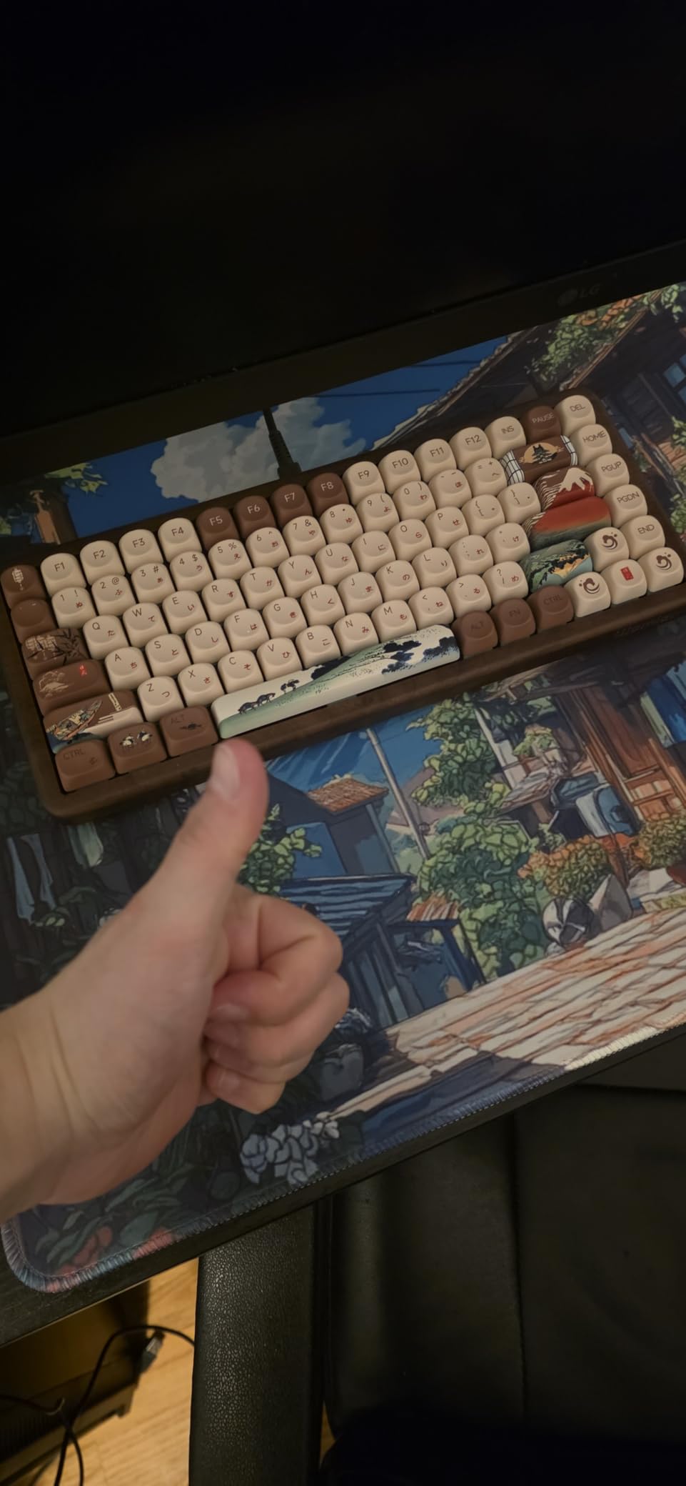 Womier 75% Wireless Creamy Keyboard with Wood Shell, QMK/VIA WD75 V2 | Retro Mechanical Gaming Keyboard 8000mAh Battery, Tri-Mode Custom Keyboard RGB Hot Swappable, MOA Japanese Keycap-Linear Switch customer photo 2