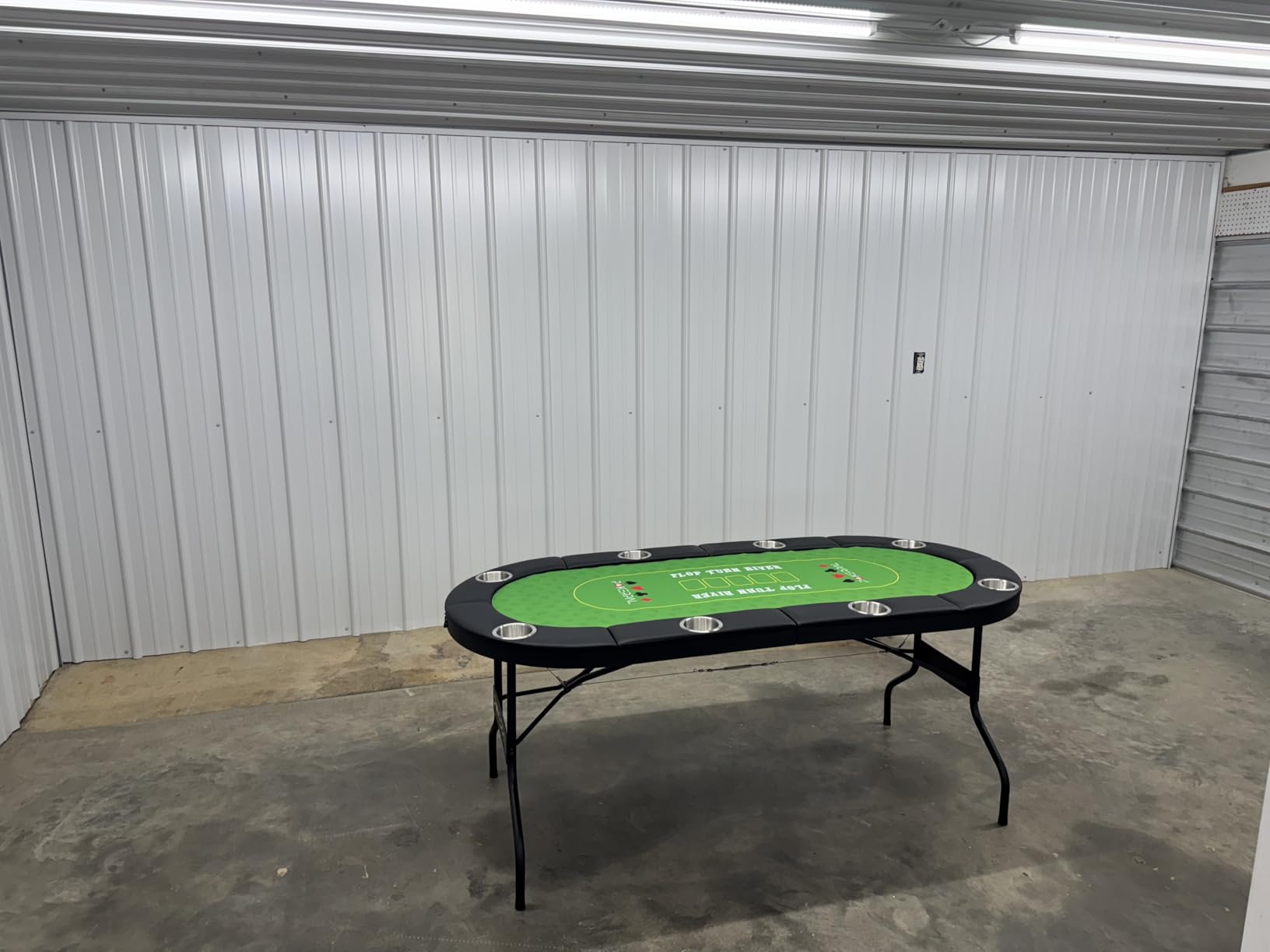 8 Player Poker Table with 2 Interchangeable Game mats, Texas Holdem and Blackjack, Collapsible Casino Table with Padded Rails and XXL Cup Holders for Wine and Whiskey Glasses, (71 in) - Burgundy customer photo 1