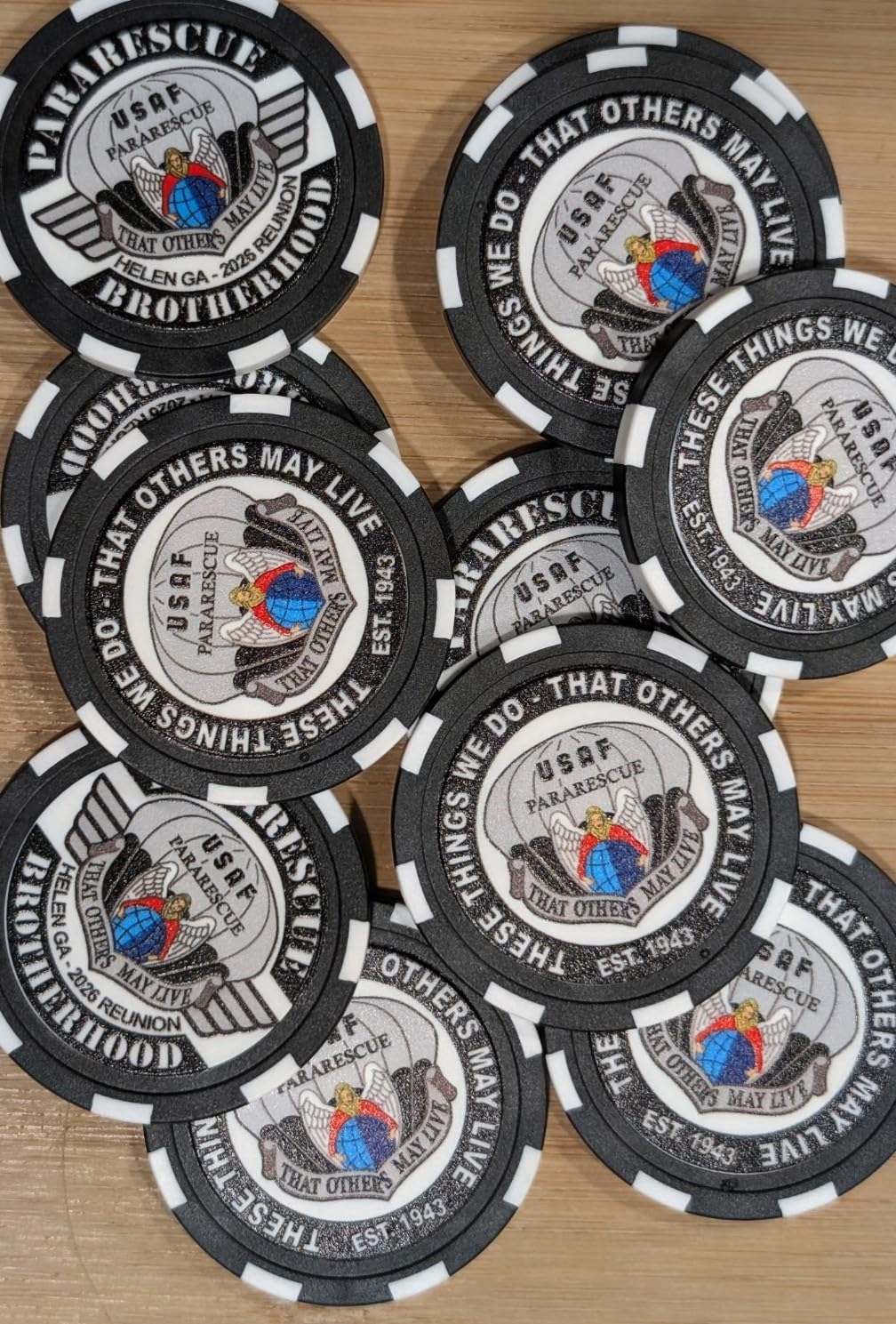 25-500 Custom Clay Poker Chips, Double-Sided Printed Logo, Photo & Text | Full-Color Printed Text & Images, 40mm 11.5g Personalized Poker Chips for Casino, Golf, Wedding, Bar Tokens & Corporate Gifts customer photo 2