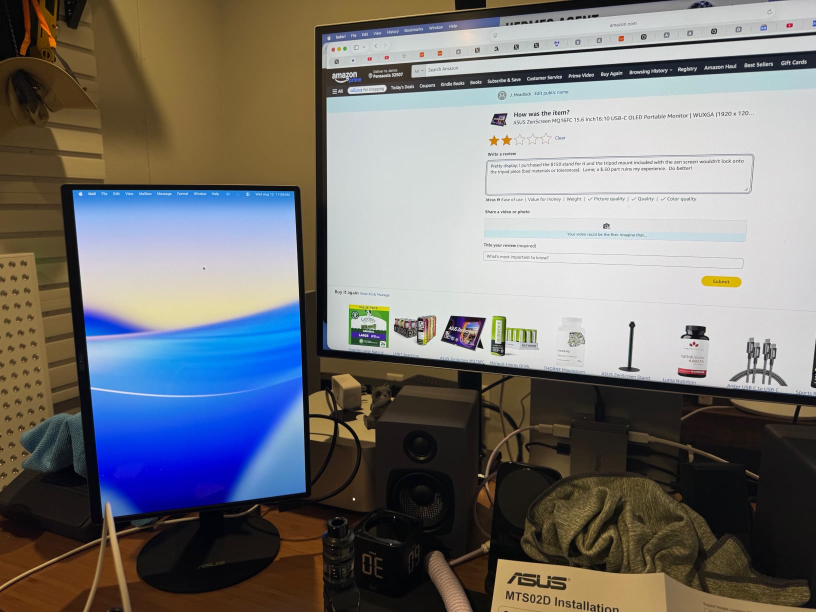 ASUS ZenScreen MQ16FC 15.6 Inch 16:10 USB-C OLED Portable Monitor | WUXGA (1920 x 1200), 95% DCI-P3, Auto Rotate, Power Pass Through, Eye Care, Travel Display for MacBook and PC customer photo 1