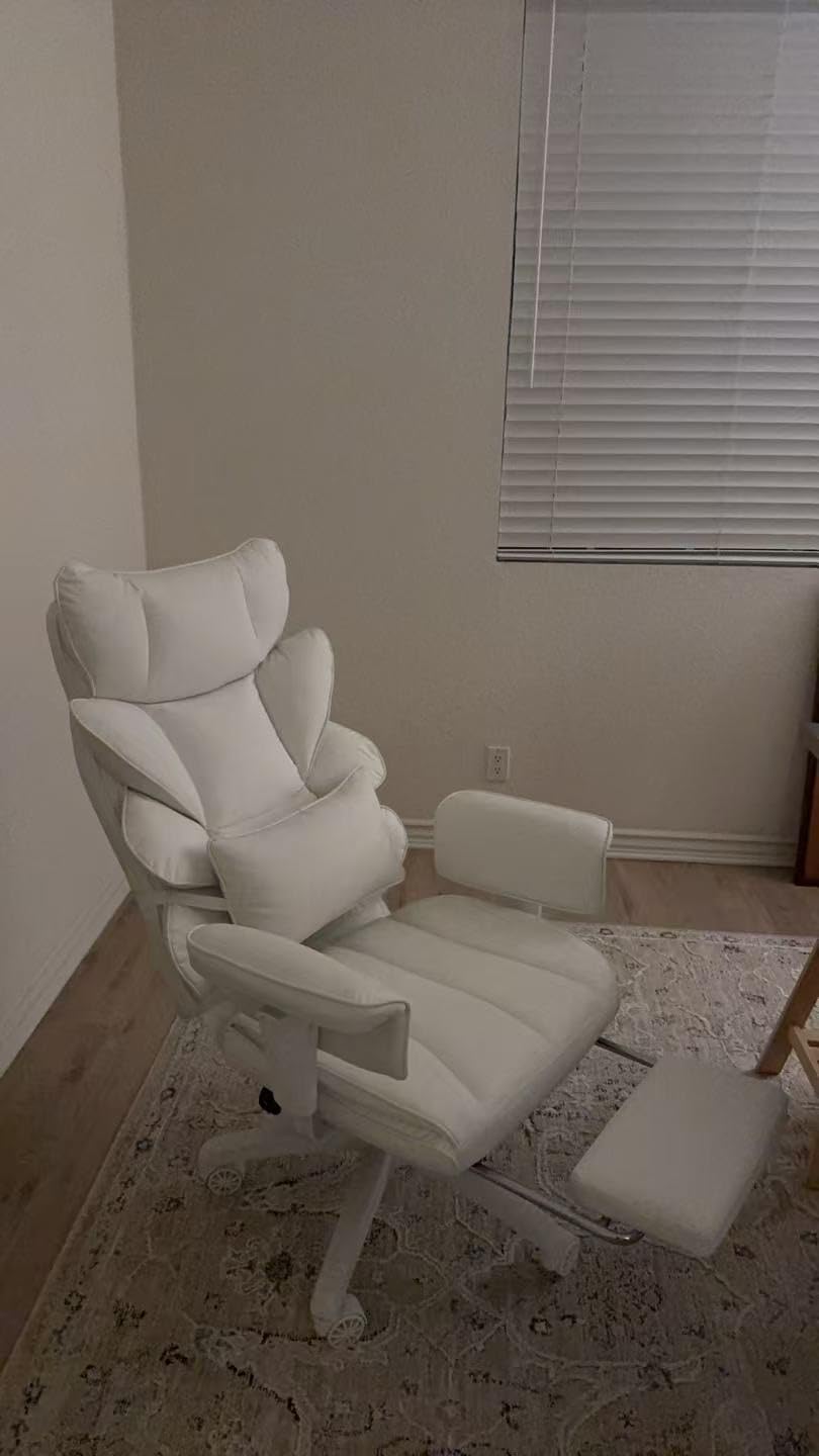 Office Chair,Executive Ergonomic Office Chair with Pocket Spring Cushion, High Back Computer Gaming Chair with Adjustable Armrests, Lumbar Support, Footrest, Executive Chair - Brown PU Leather customer photo 1