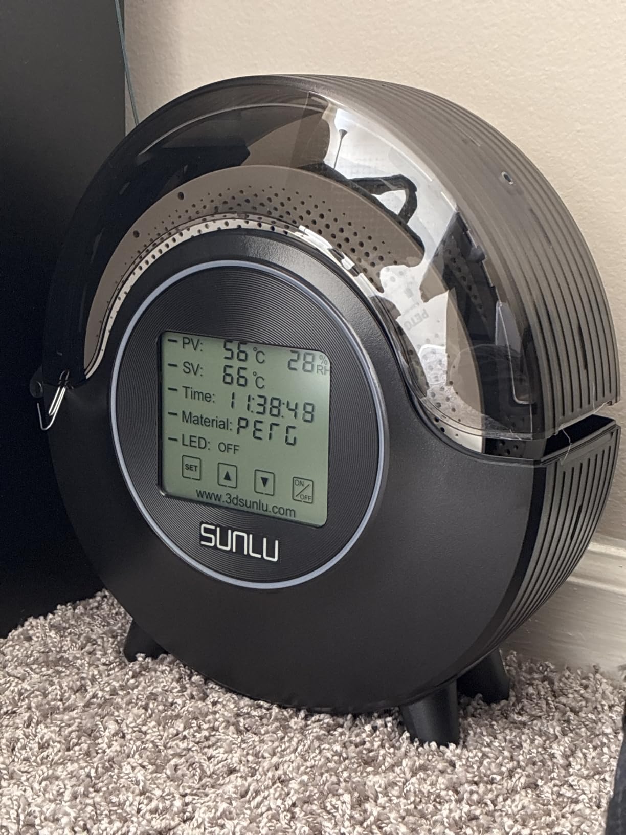 SUNLU Official Filament Dryer S2, for PLA PETG ABS Filament, Black | Upgraded 3D Filament Dryer with 360° Heating Fan, Filament Dehydrator, One-Key Set with 4.6