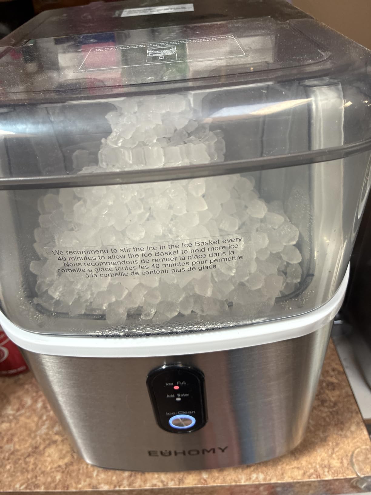 EUHOMY Nugget Ice Maker Countertop, Ready in 7 Mins, 35Lbs/24H Pebble Ice Maker Machine, Self-Cleaning Countertop Sonic Ice Makers with Ice Scoop&Basket, Pellet Ice Maker for Home, Stainless Steel customer photo 1