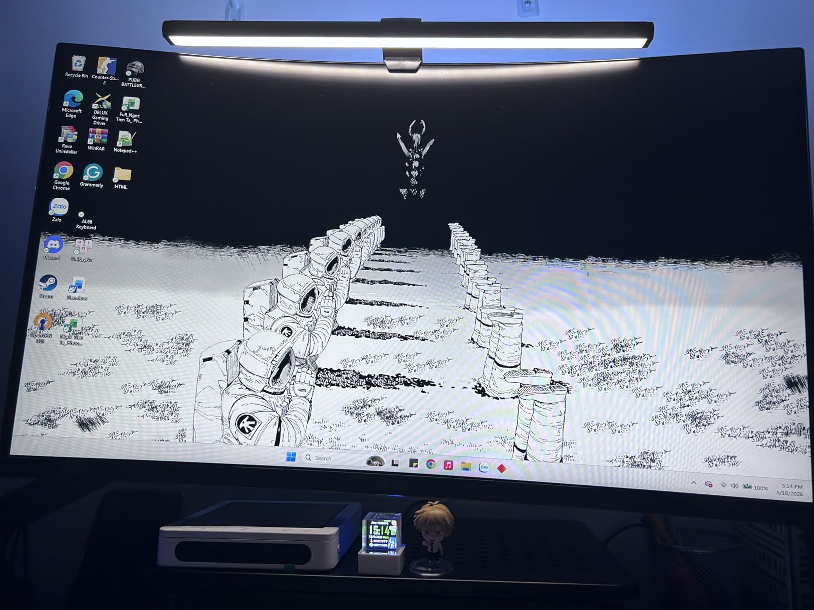 RGB Monitor Light Bar, Eye-Care Dual Light Reading Screen Lamp, 9 Modes Gaming Backlight LED Computer Lamp, 3 Colors Dimmable Frontlight, 15.75'' USB Desk Lights for Home, Office customer photo 2