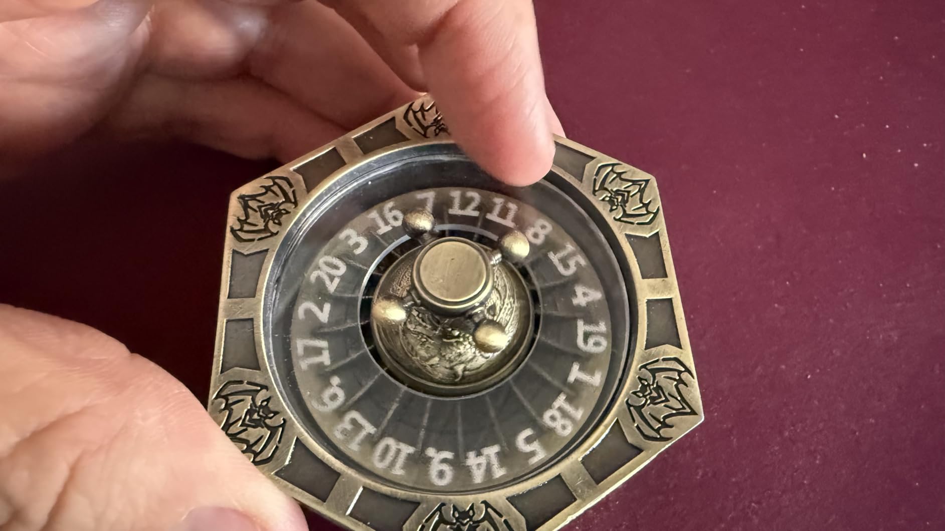 DND Hexagonal Spinner Dice Fidget, 7 in 1 Unique Metal D&D Dice Set with 3D Relief Design, Dungeons and Dragons Edged Polyhedral Dice for RPG and Tabletop Games (Bronze) customer photo 1