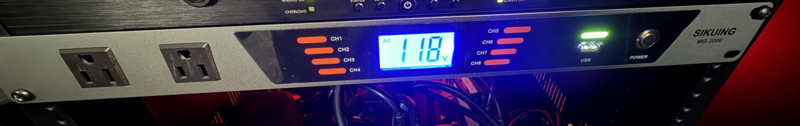 10-Outlet Rackmount Power Conditioner & Sequencer | 2000W/13A w/with USB Digital voltage readout.Sequential startup prevents surges. overvoltage protection. customer photo 1