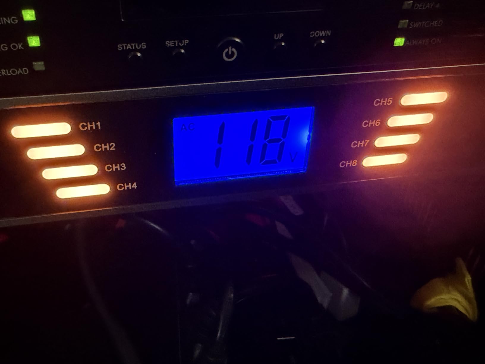 10-Outlet Rackmount Power Conditioner & Sequencer | 2000W/13A w/with USB Digital voltage readout.Sequential startup prevents surges. overvoltage protection. customer photo 2
