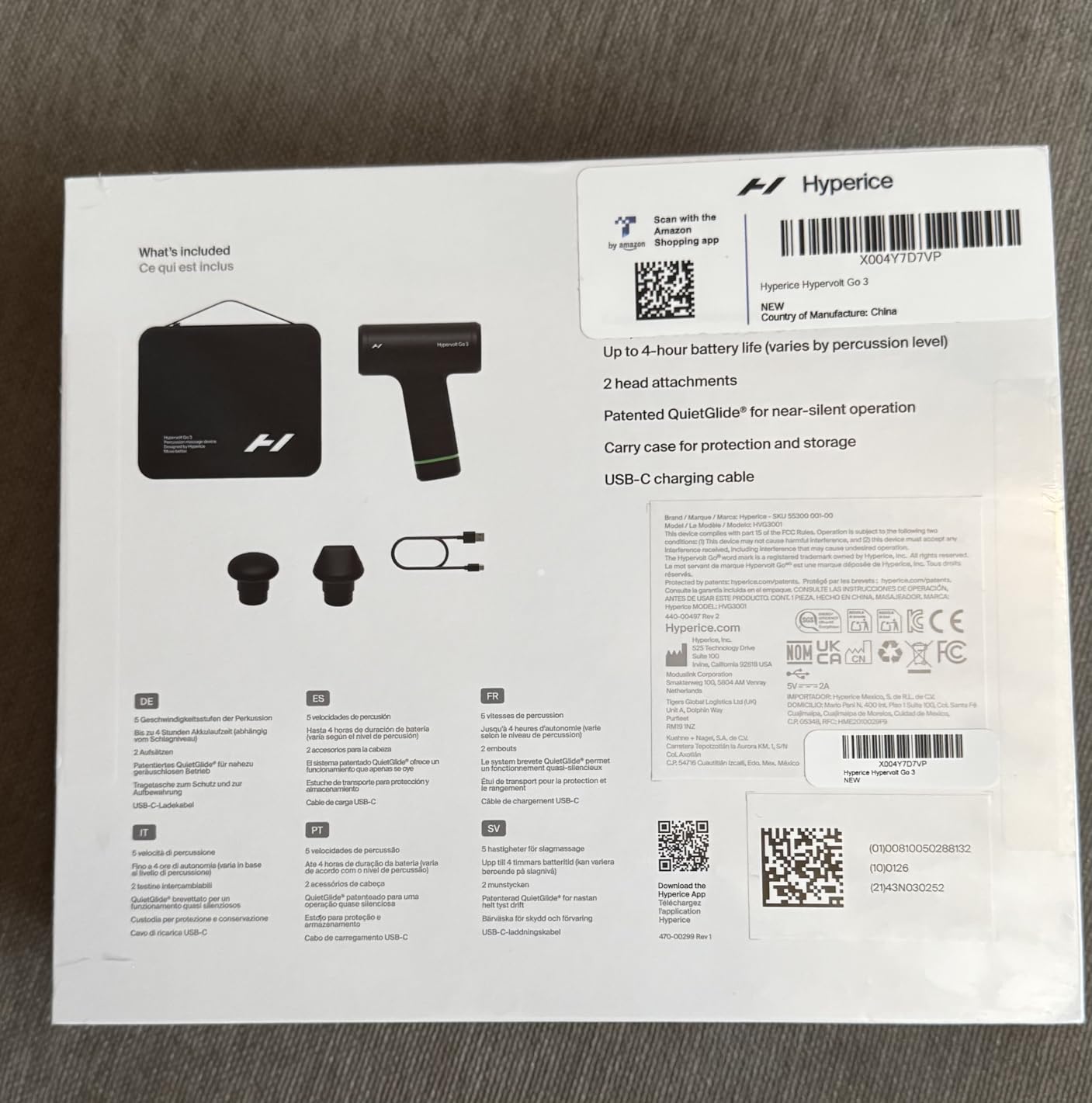 Hyperice Hypervolt Go 3 Percussion Massage Gun Lightweight with Carry Case | Muscle Recovery | Compact Power | TSA Friendly Design | Long Battery Life | Five Speed Settings | Pressure Sensor Feedback customer photo 1