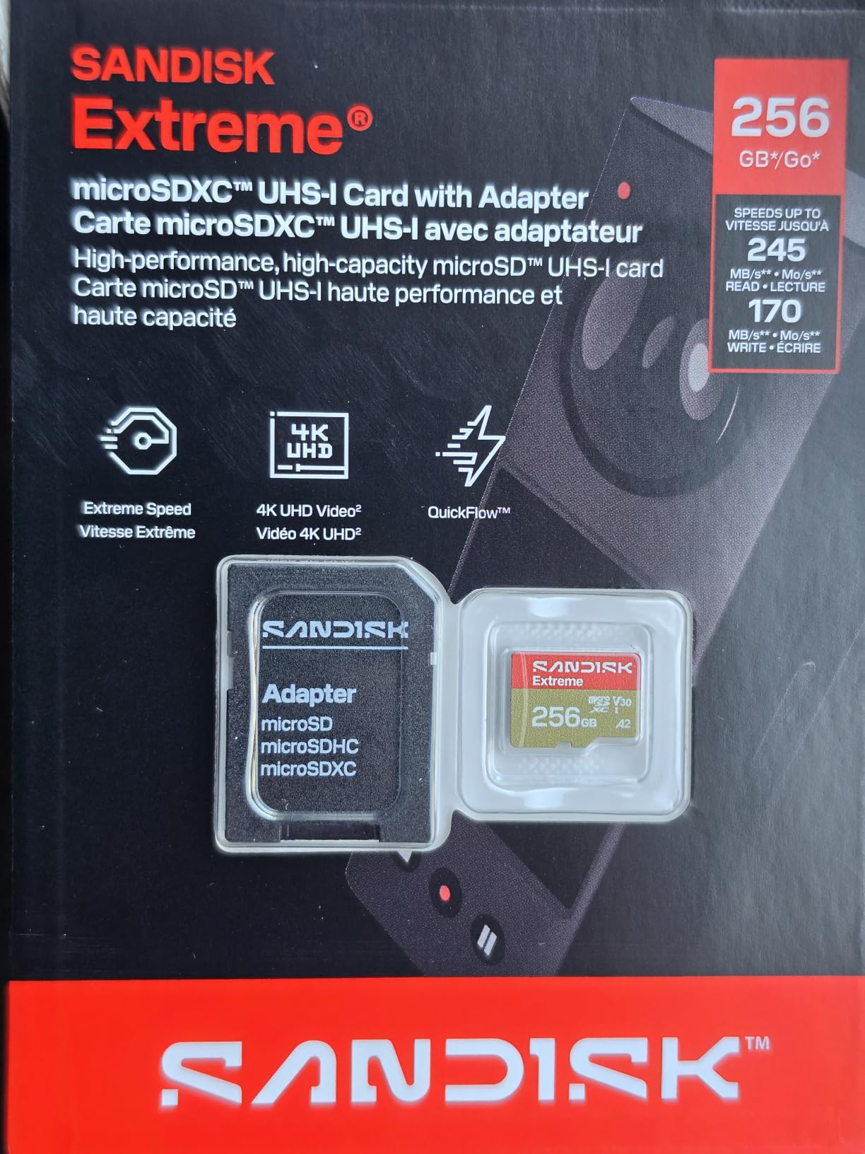 SANDISK 1TB Extreme microSD Card + Adapter, Up to 245MB/s Read Speeds | UHS-I, V30, 5K & 4K UHD, U3, C10, A2, Up to 170MB/s Write Speeds, Ideal for Action Cams+Drones, Android- SDSQXAV-2T00-GN6MA customer photo 2