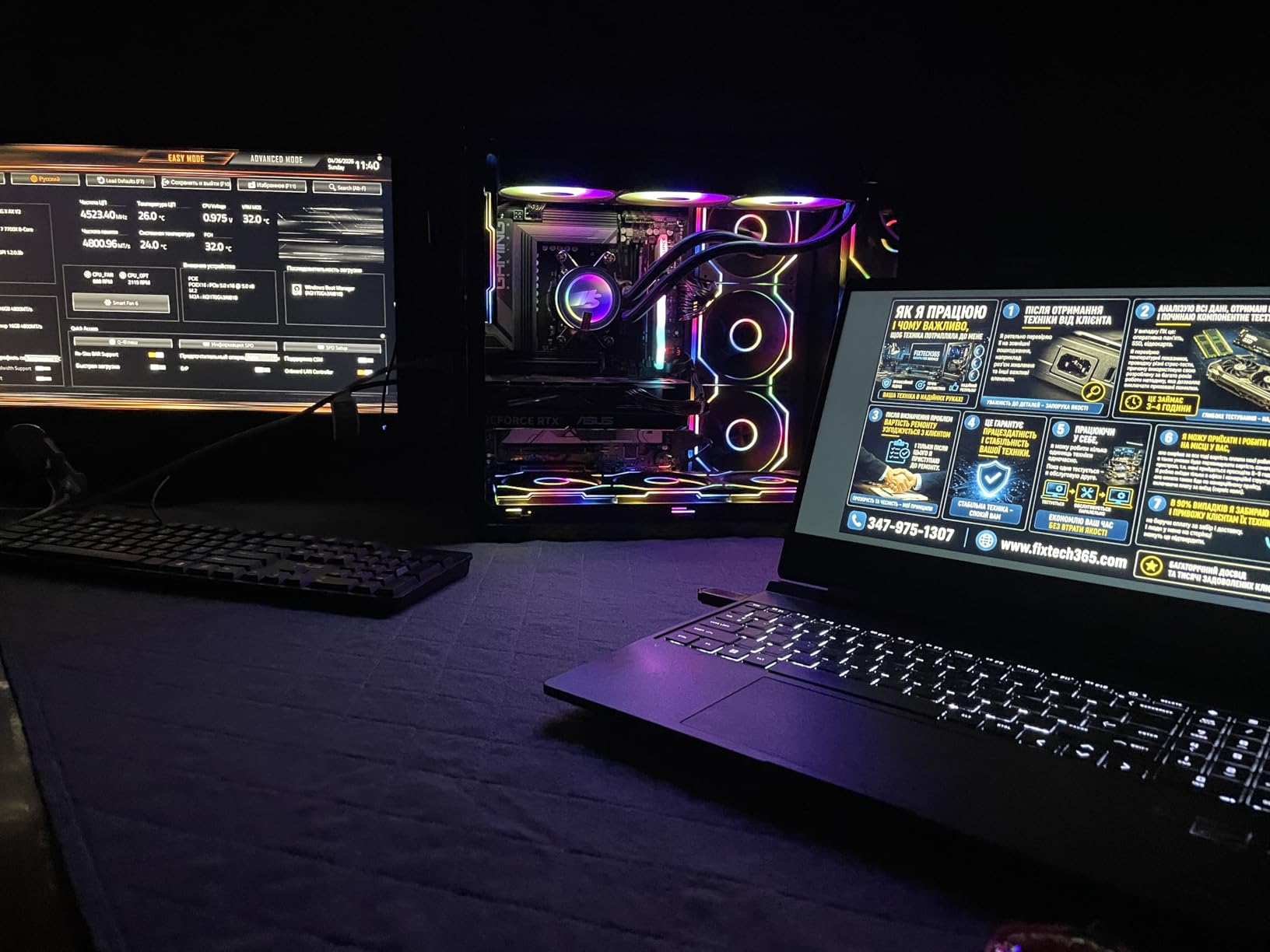 MUSETEX Y6 PC Case, Pre-Installed 7 Infinity Mirror PWM ARGB Fans, ATX Mid Tower Computer Case, Gaming PC Case with Type-C, 270° Full View Tempered Glass, Black customer photo 2