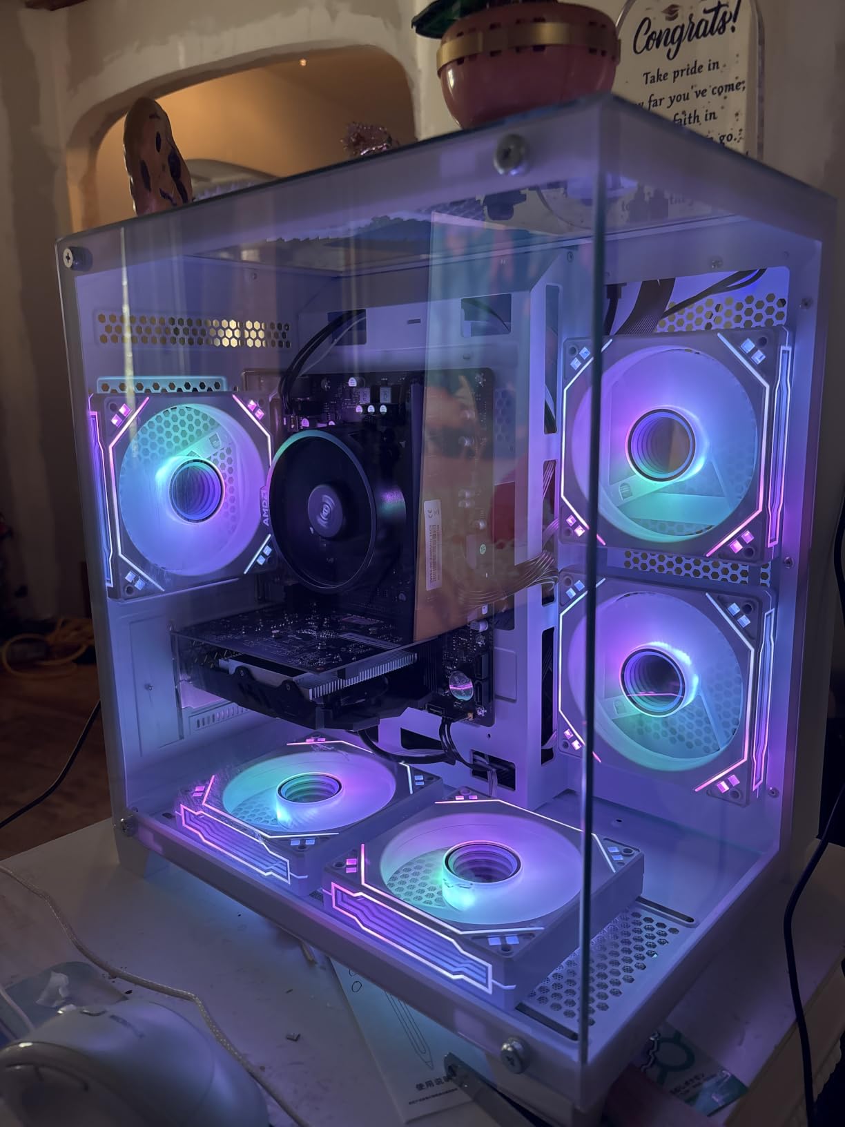 Prebuilt Gaming PC Desktop | Ryzen 5, RX 560 4G Graphics Card | 16G DDR4 RAM | 512G SSD | Wi-Fi 6 | Tower Computer for Home Office, Student & Casual Gaming (White) customer photo 1