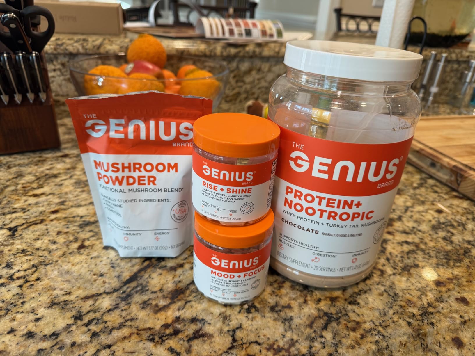 Genius Rise+Shine Nootropic Energy Formula, 60 Veggie Capsules | Caffeine-Free Nootropic Energy with EnXtra, Rhodiola Rosea, Cordyceps and Theobromine for Focus and Drive customer photo 2