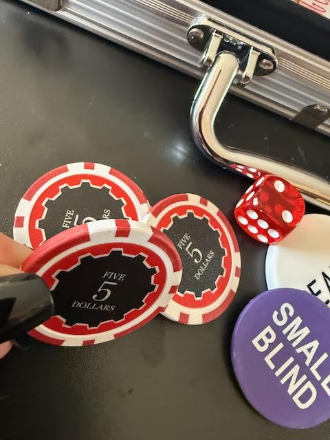 300PCS Chips Professional Poker Chip Set with Aluminum Case, 11.5 Gram Composite Clay Chips, 2 Decks of Cards, 5 Dice & Dealer Button - Perfect for Texas Holden, Blackjack, Casino Night customer photo 2