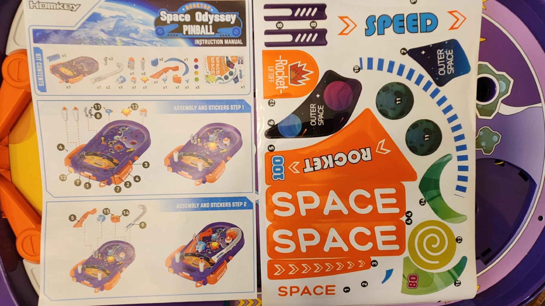Tabletop Pinball Machine - Space Mini Arcade Game with Sound & Light, Pull-Back Launcher, Flippers, Carry Handle, Suction Cup Feet, Games for Kids Ages 3+ customer photo 1