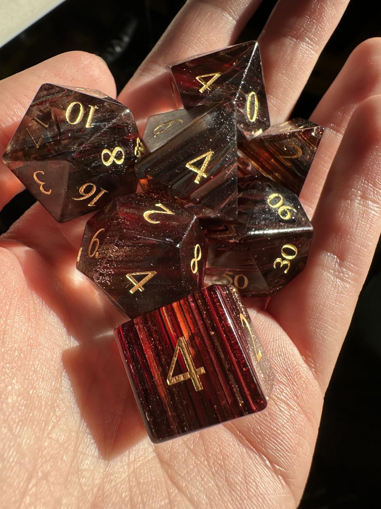 UDIXI Stone Dice Set Labradorite Gemstone DND Dice for D&D Tabletop Games | Natural Stone, Premium Gift Box, DM Gift, for Dungeons and Dragons Role Playing Games customer photo 2