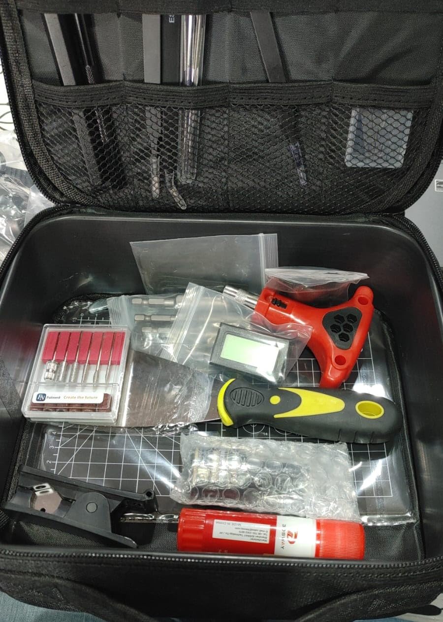 142Pcs 3D Printer Tools Kit with 4-Layer Slotted Case, 3D Printer Accessories - Cordless Rotary Tool, Heat Gun, PTFE Nozzle Anti-Stick, Deburring Tool for Bambu Lab, Flashforge, Ender 3, Anycubic customer photo 1