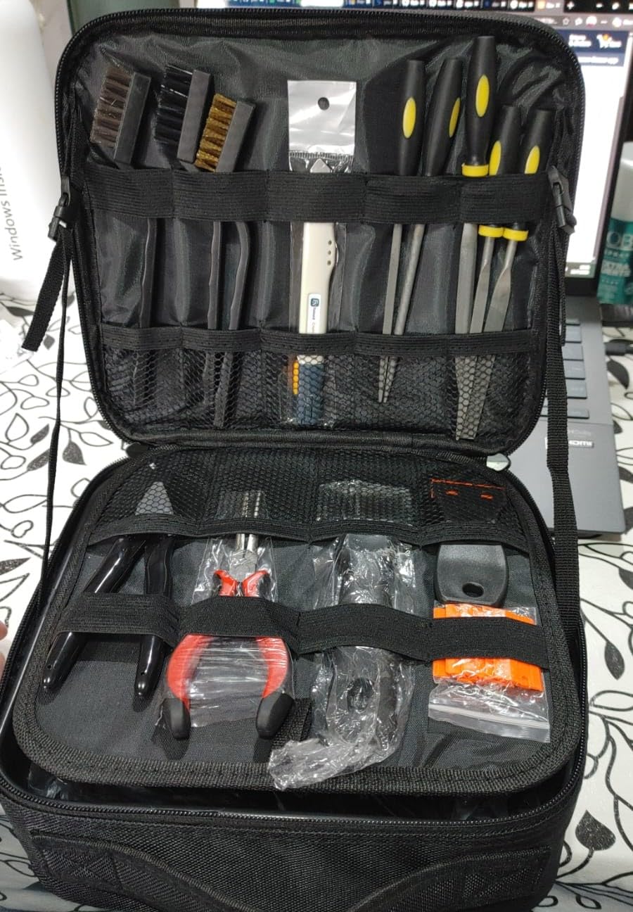 142Pcs 3D Printer Tools Kit with 4-Layer Slotted Case, 3D Printer Accessories - Cordless Rotary Tool, Heat Gun, PTFE Nozzle Anti-Stick, Deburring Tool for Bambu Lab, Flashforge, Ender 3, Anycubic customer photo 2