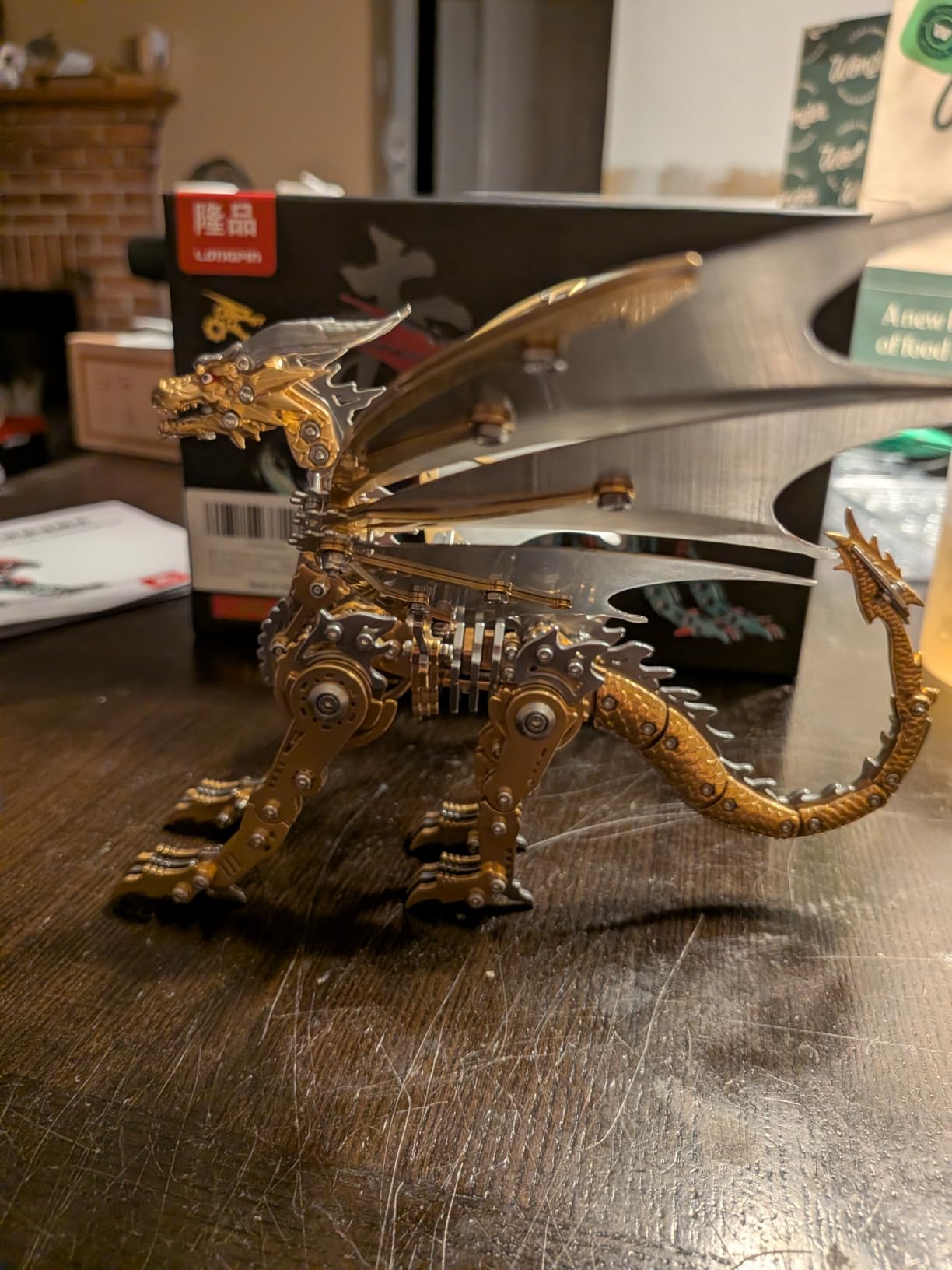 3D Metal Puzzles for Adults, Mechanical Dragon Model Kit | Stainless steel 3D metal puzzle, tools included, challenging adult hobby, collectible desk decor, birthday gift for men customer photo 2