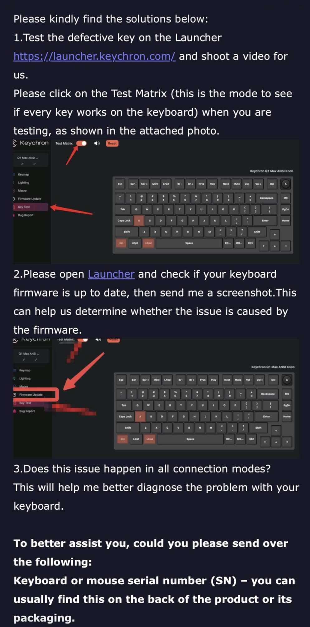 Keychron Q11 Ultra 8K Polling Rate Wireless & Wired Split Ergonomic Mechanical Keyboard, Open-Source 75% Layout Dual Knobs, Aluminum Hot-Swappable RGB Brown Switch for Mac Windows Linux customer photo 1