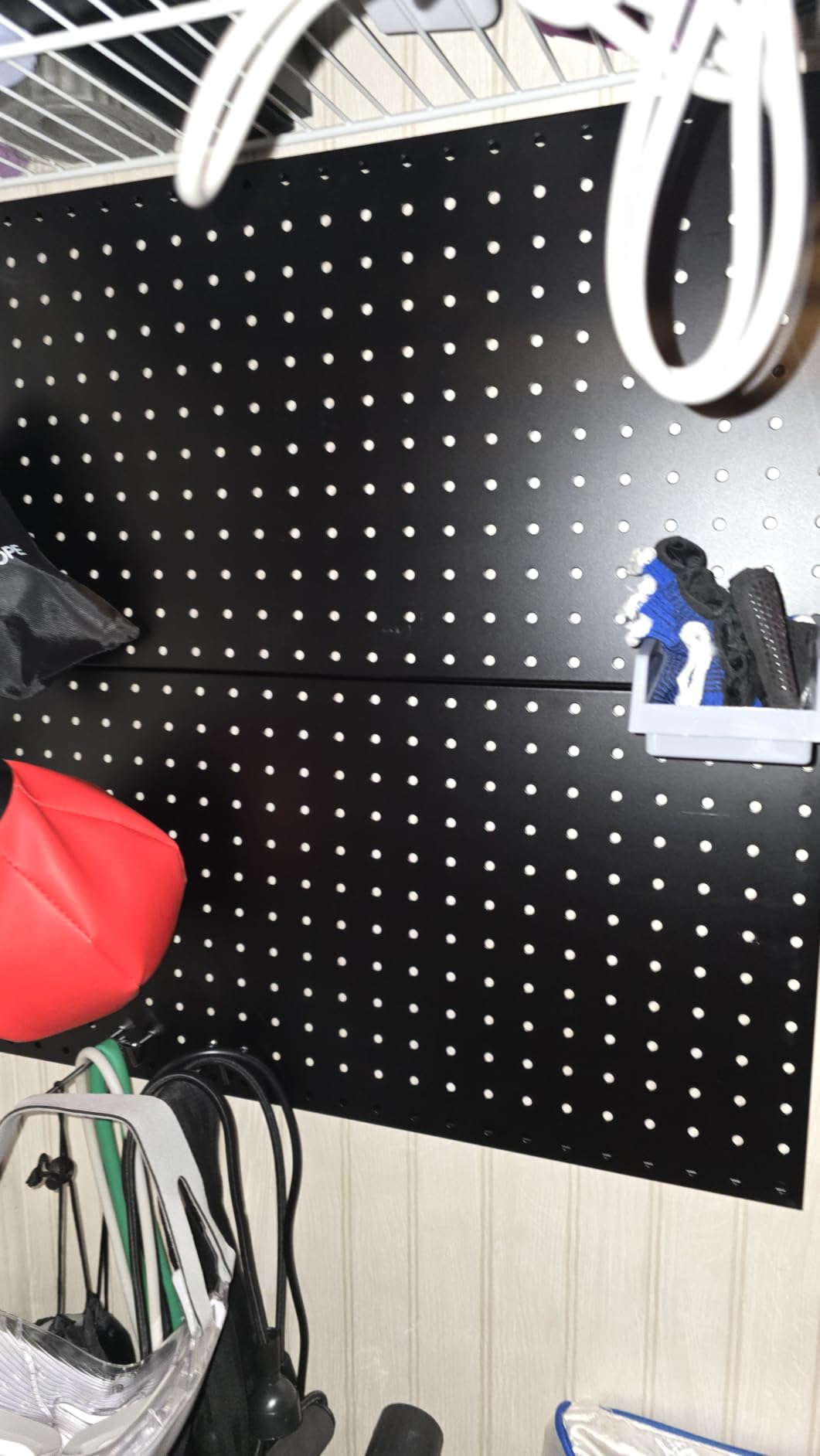 TORACK Garage Tools Organizer Boards Kit with Hooks, Wall Mount Tool Storage Pegboard Modular Peg Boards with Pegs(Black) customer photo 2
