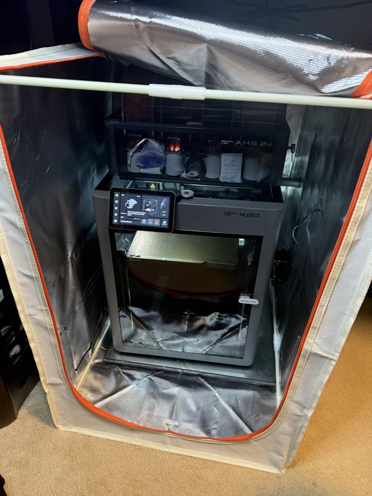 3D Printer Tent Enclosure for Anycubic Kobra X, Upgraded Large Cover with Ventilation & LED Light - Dustproof, Waterproof, Fireproof, Sound Dampening & Temperature Retaining, 19.7x26.8x28.3in customer photo 2