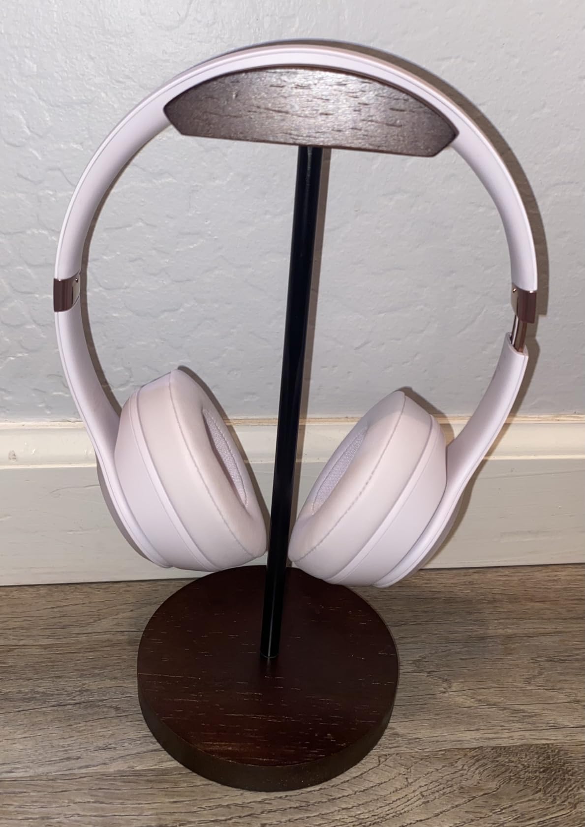 Wood & Metal Headphone Stand, Desktop Headset Holder with Stable Non-Slip Bamboo Base, Universal Headphone Hanger for Gaming Headsets, Office Desk, Home, Gift customer photo 2