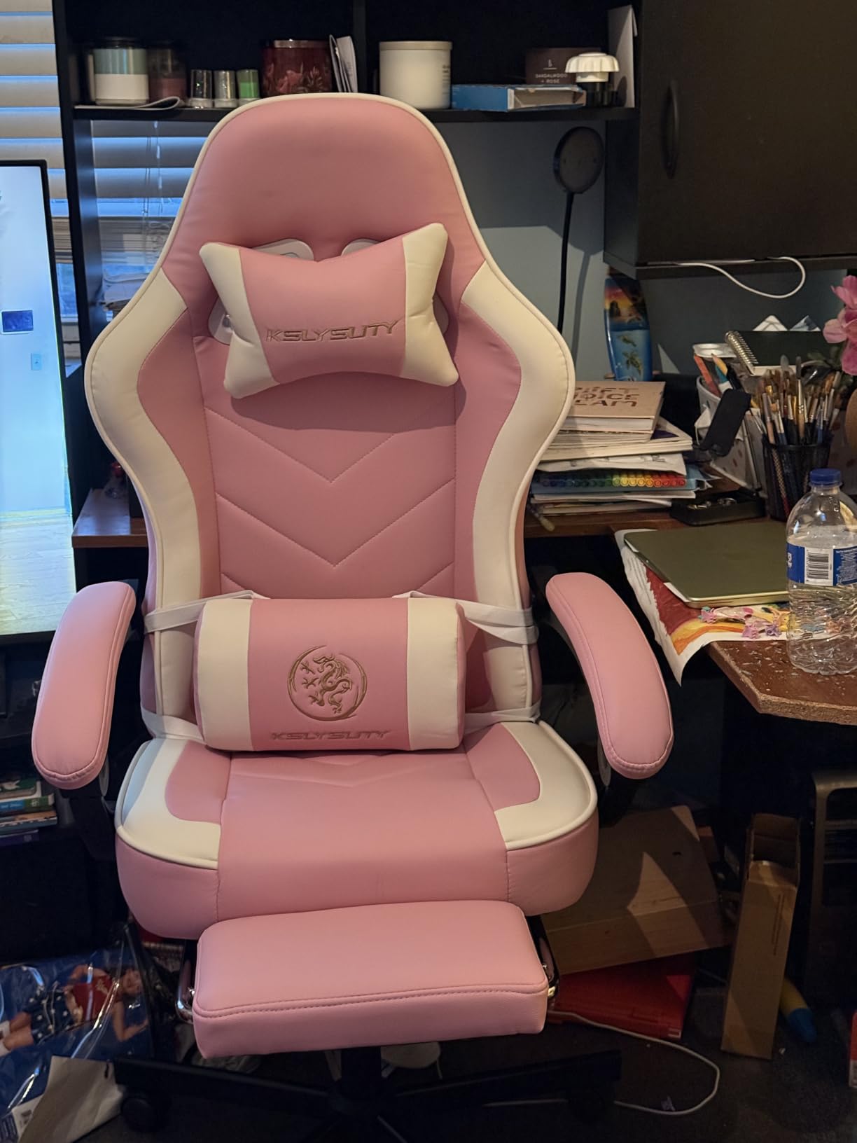Mistpeople Gaming Chair, Ergonomic High Back Computer Chair with Footrest, Lumbar Support & Pocket Spring Cushion, Comfortable Swivel Home Office Desk Chair for Adults customer photo 2