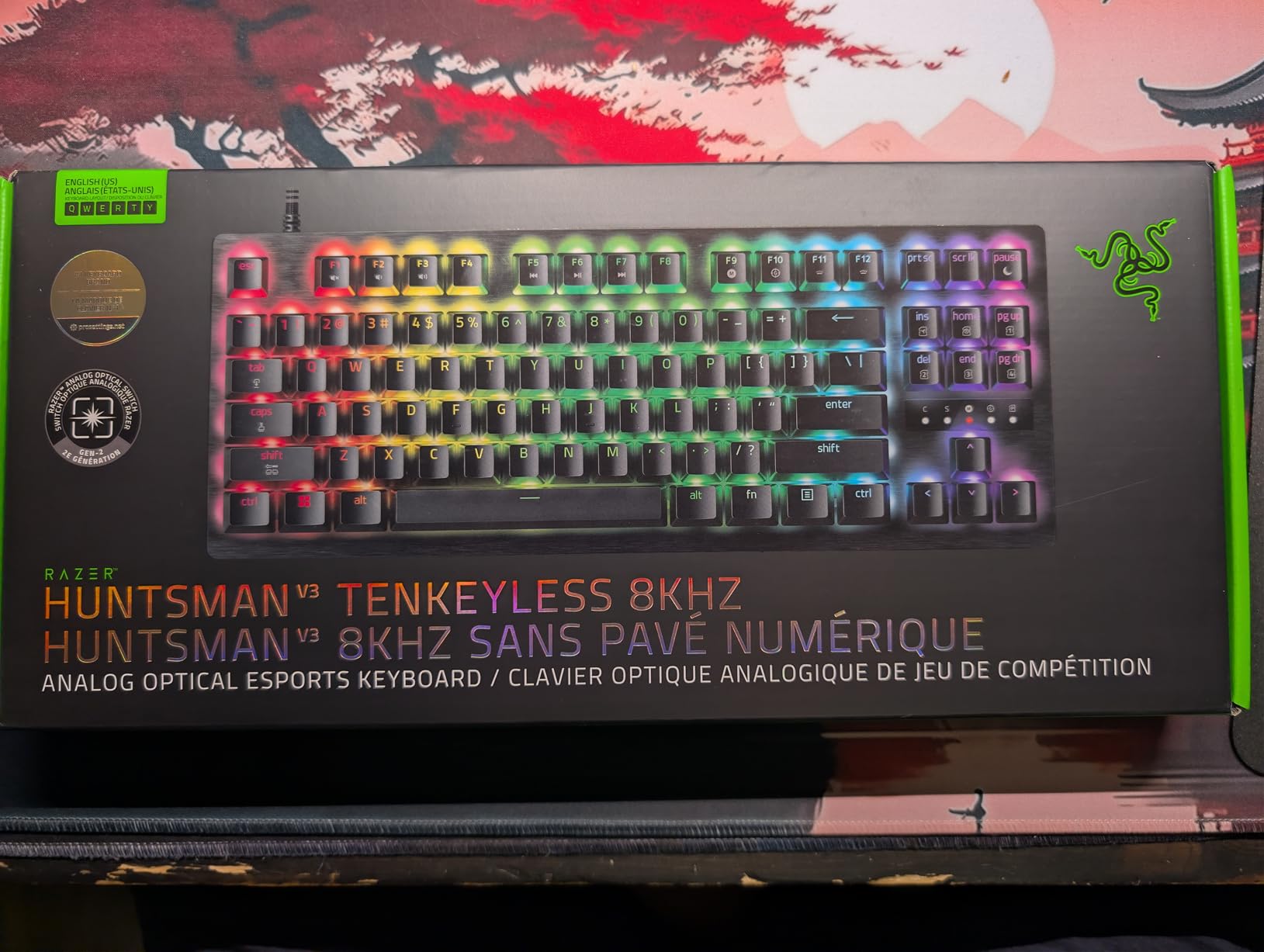Razer Huntsman V3 TKL 8KHz Analog Optical Esports Gaming Keyboard, Black | Analog Optical Switches Gen 2 with Rapid Trigger, Adjustable Actuation, Snap Tap, PBT Keycaps, True 8000hz Polling Rate customer photo 1