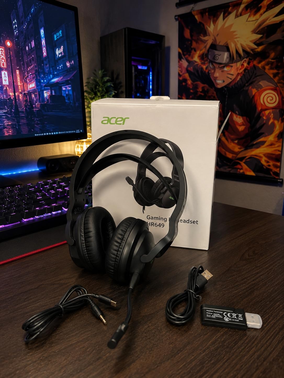 Acer Wireless Gaming Headset for PS5, PC, PS4, Switch, Mac & Laptop, Tri-Mode 2.4GHz Wireless/Bluetooth 5.4/3.5mm Wired, Suspension Headband, 50mm Dynamic Drivers, Detachable ENC Mic, Black customer photo 1