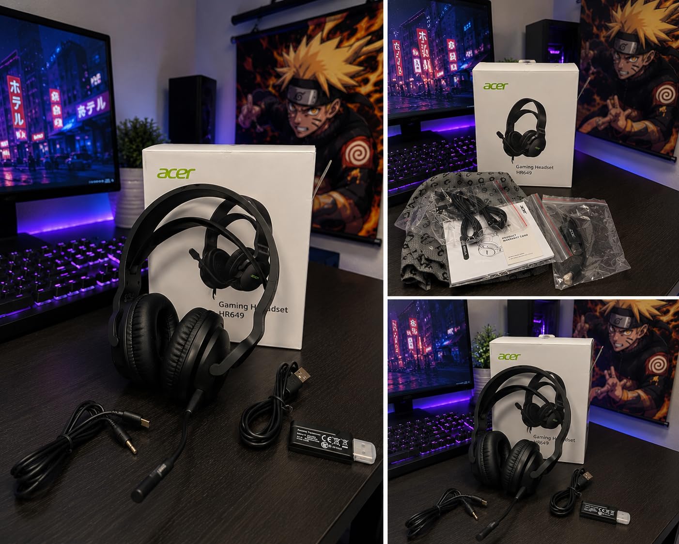 Acer Wireless Gaming Headset for PS5, PC, PS4, Switch, Mac & Laptop, Tri-Mode 2.4GHz Wireless/Bluetooth 5.4/3.5mm Wired, Suspension Headband, 50mm Dynamic Drivers, Detachable ENC Mic, Black customer photo 2