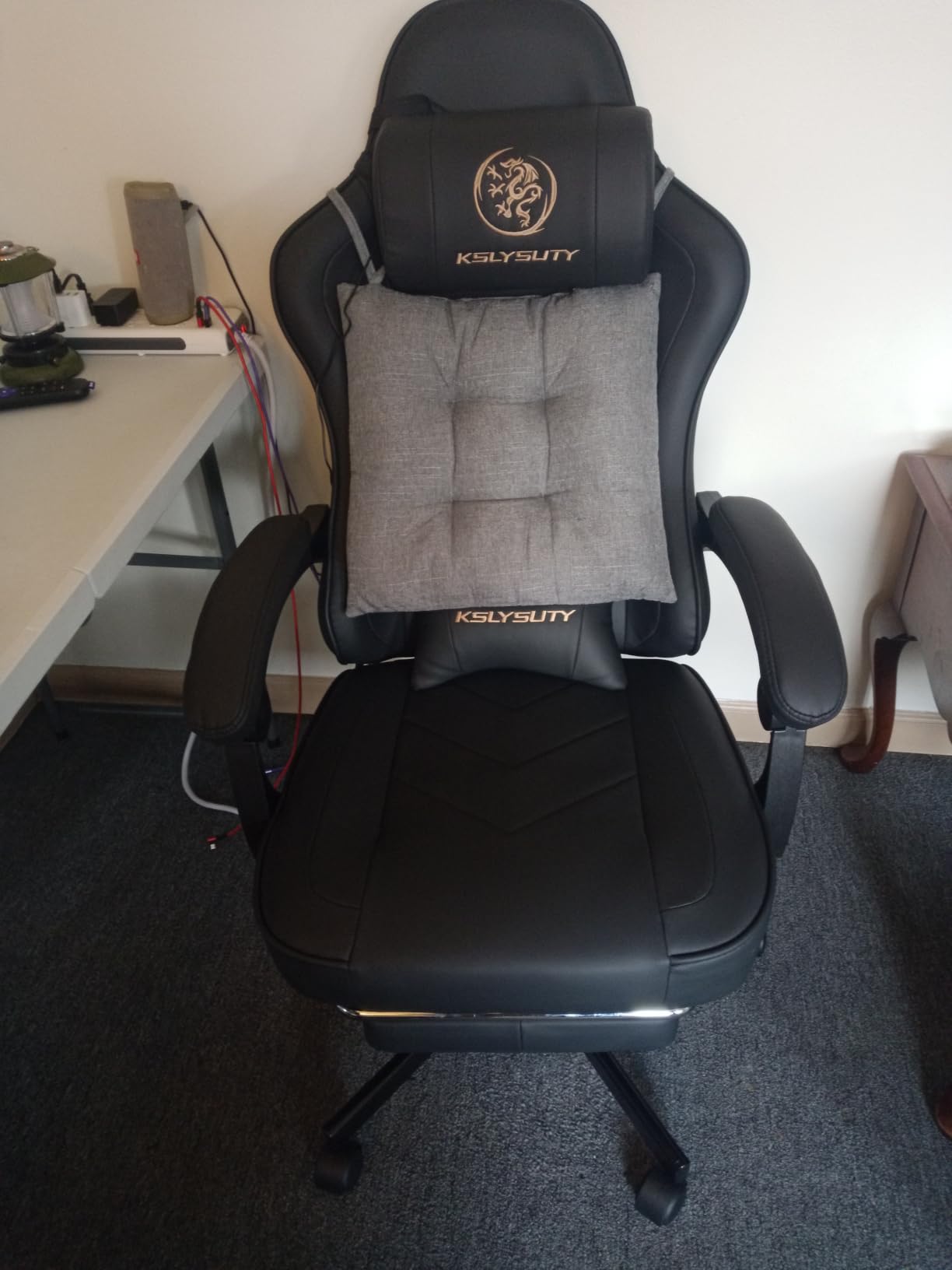 Office Desk Computer Gaming Chair for Adults, Ergonomic High Back Gamer Chair with Massage and Pocket Spring Cushion, Swivel Comfy Video Game Chairs with Footrest and Lumbar Support (Black) customer photo 2