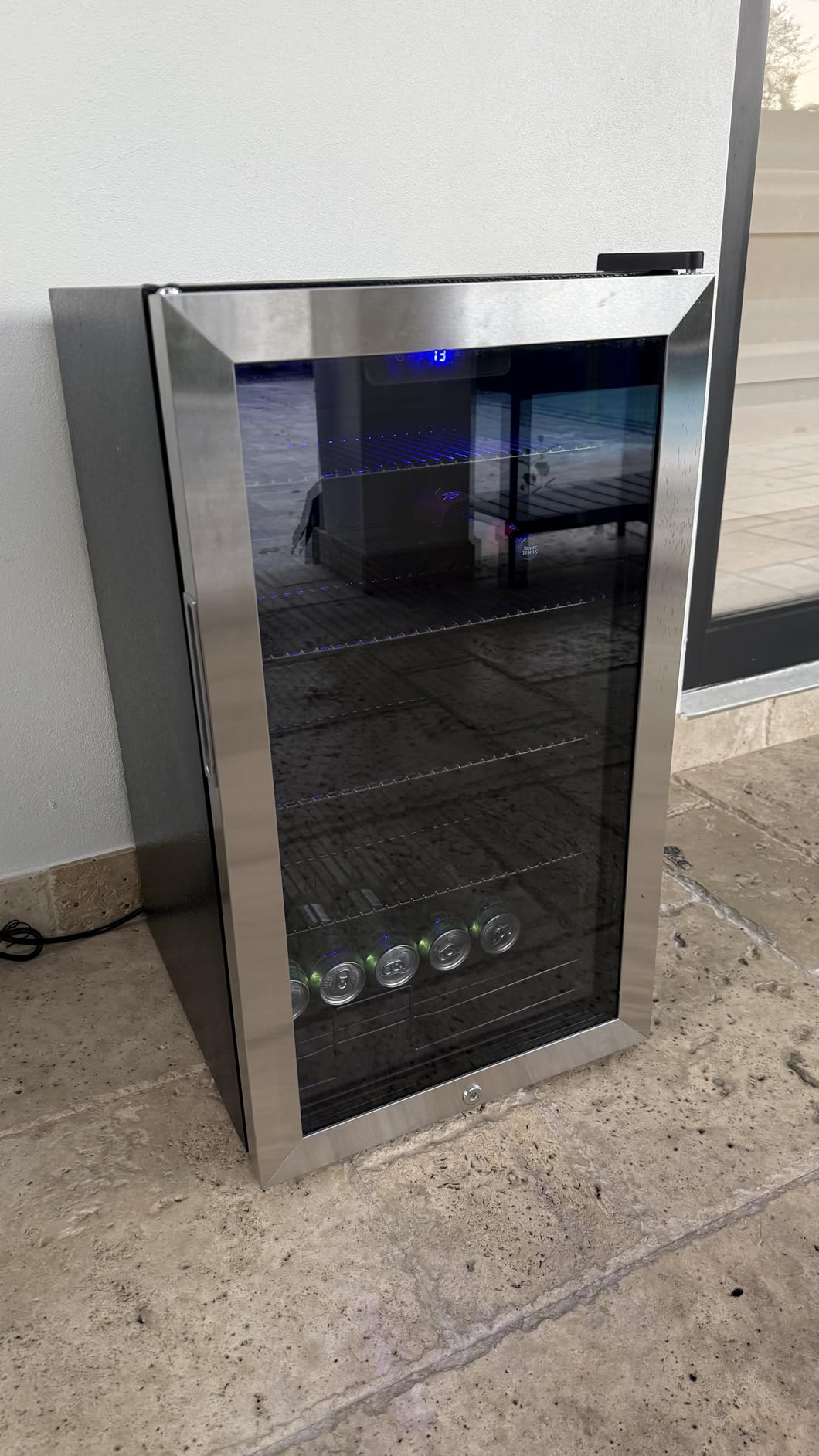 Beverage Refrigerator for World Cup with LED Light Up Door - 128 Can Freestanding 17