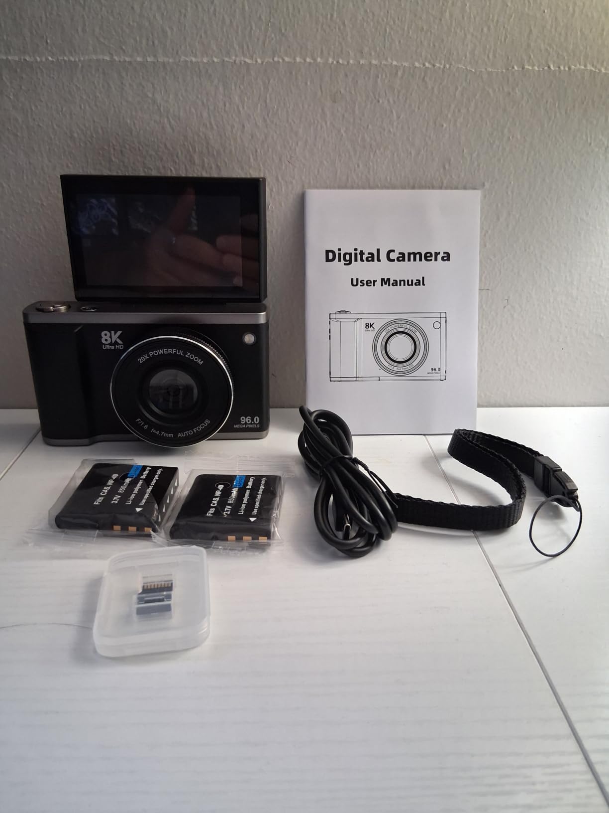 8K Digital Camera for Photography with WiFi 96MP Autofocus Vlogging Camera for YouTube Video 3.5'' 180°Flip Screen 20X Zoom Anti-Shake Compact Point and Shoot Cameras for Beginner Creator with SD Card customer photo 1