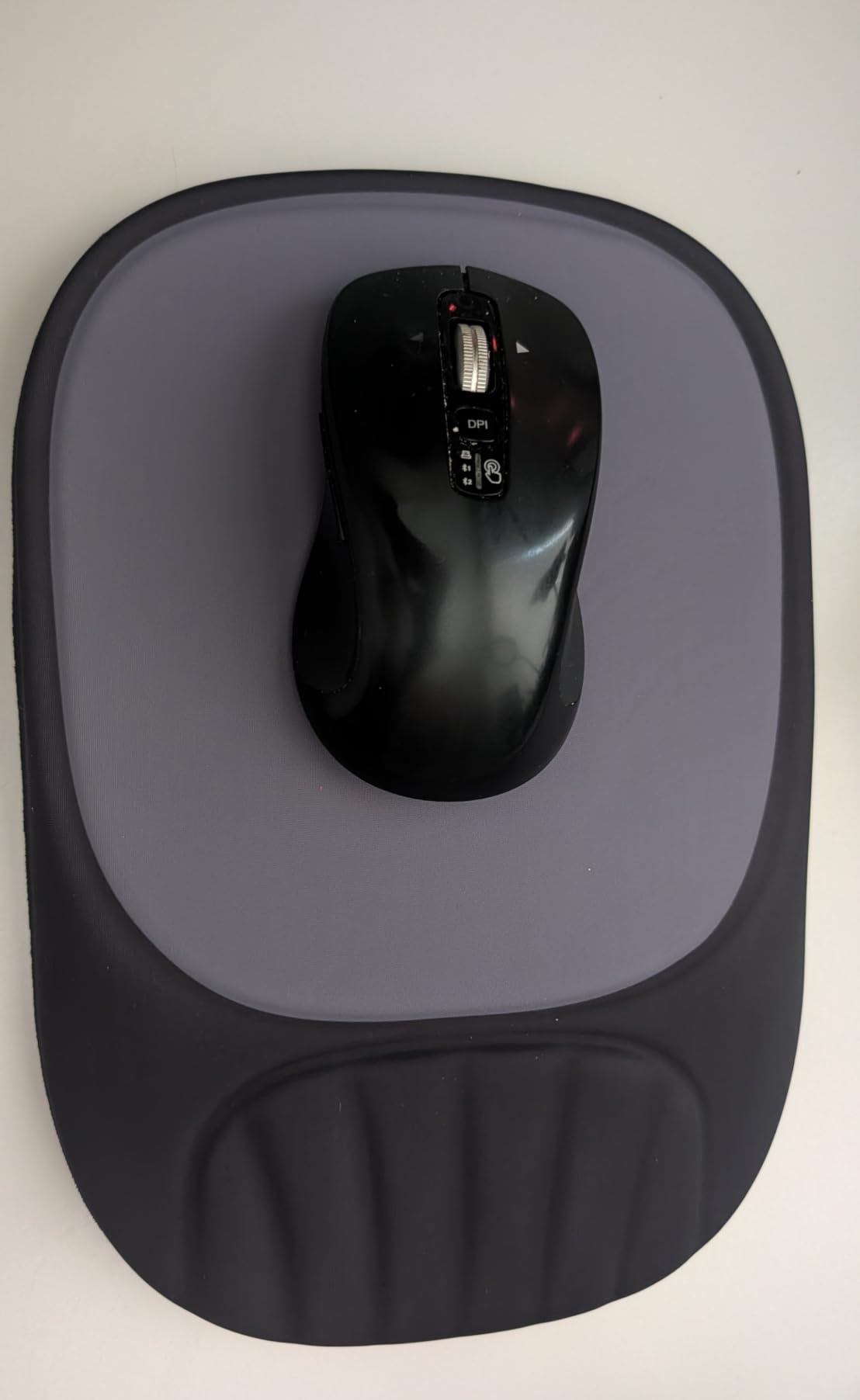 Ergonomic Mouse Pad with Wrist Rest, Sloped Memory Foam Mousepad with Wrist Support, Cooling Channels, Non-Slip Base, Smooth Lycra Surface for Office, Gaming & Home Desk (Galactic Purple) customer photo 2