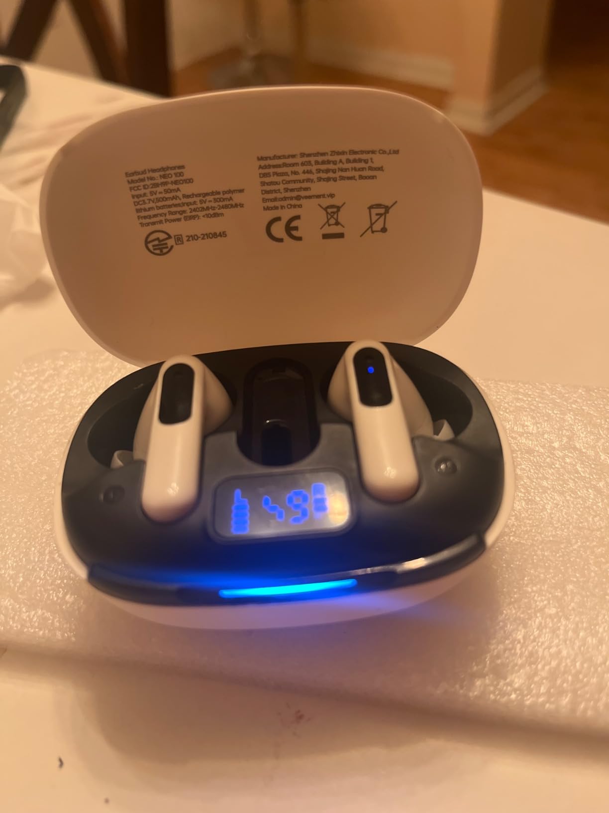 RYR Wireless Gaming Earbuds with Noise Cancelling Mic, 2.4Ghz & Bluetooth, 20ms Low Latency, LED Display, 36H Playtime for Meta Quest 3/2, PS5, PS4, VR, Switch, Steam Deck, PC, Phone customer photo 1