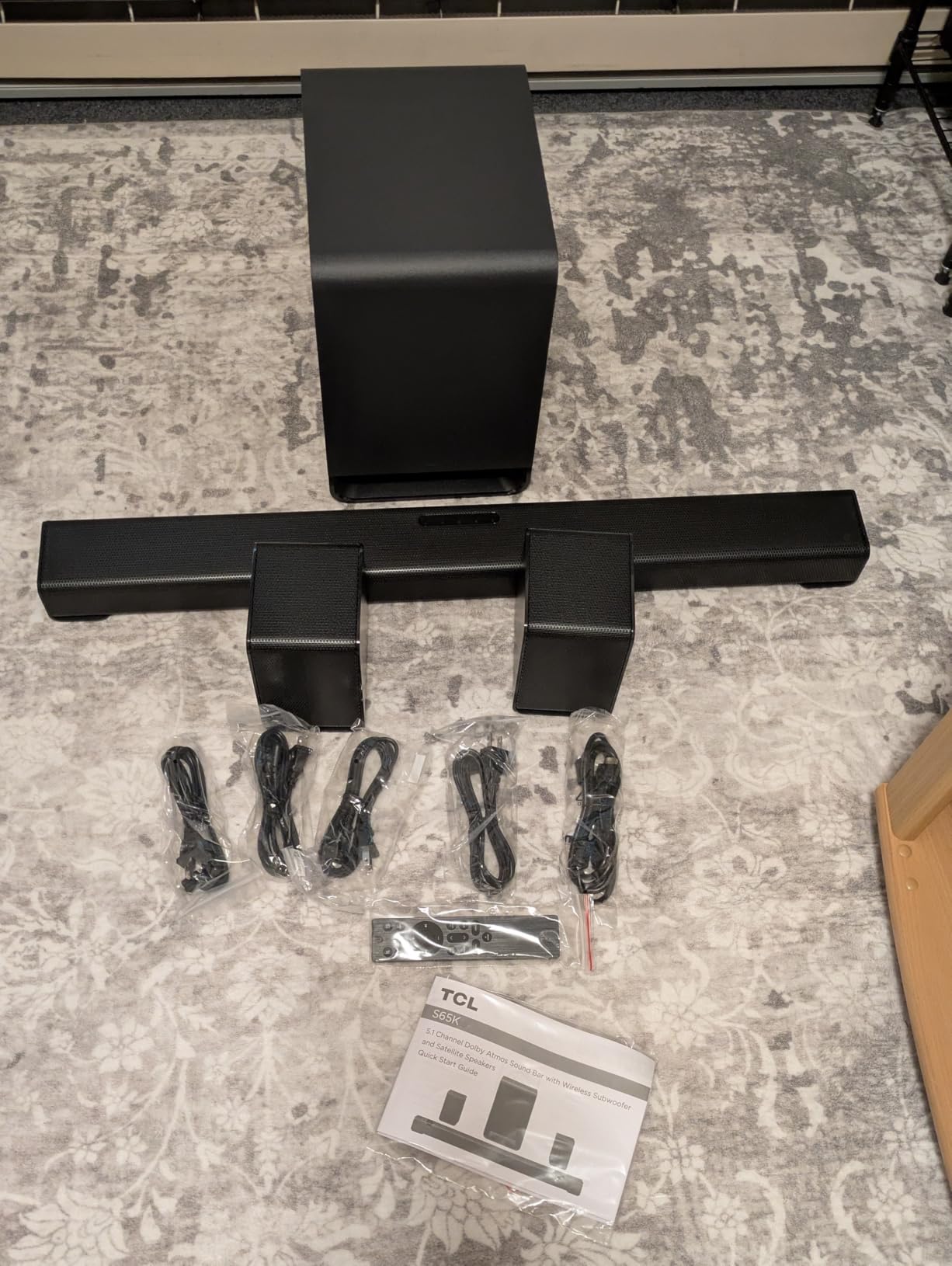 TCL S65K S Series 5.1 Channel Soundbar System with Dolby Atmos, DTS:X, Wireless Subwoofer, Wireless Surround Speakers customer photo 1