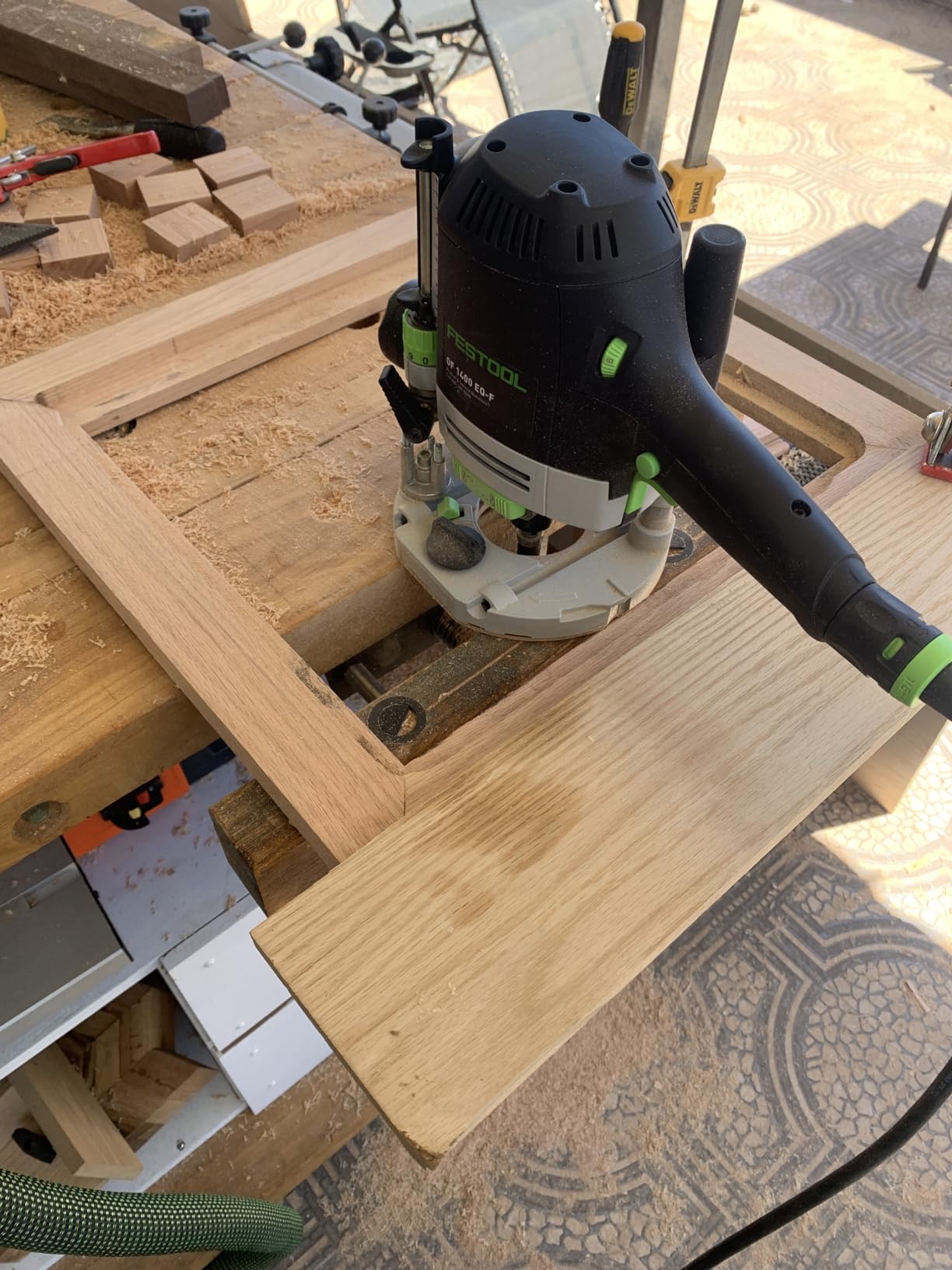 Festool 578951 OF 1400 EQ-F-Plus Plunge Router | 1400W Precision Router with LED Dust Hood, Fine Depth Adjustment & 2-3/4