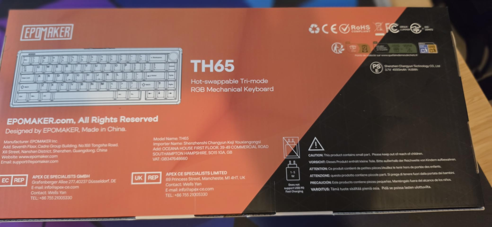EPOMAKER TH65 Wireless Mechanical Gaming Keyboard with Knob & 8000mAh | Adjustable Kickstand for Comfort Typing, 65%, BT/2.4GHz/USB-C, Hot-Swap, Creamy & Thocky Gasket (Retro White, Crystal) customer photo 1