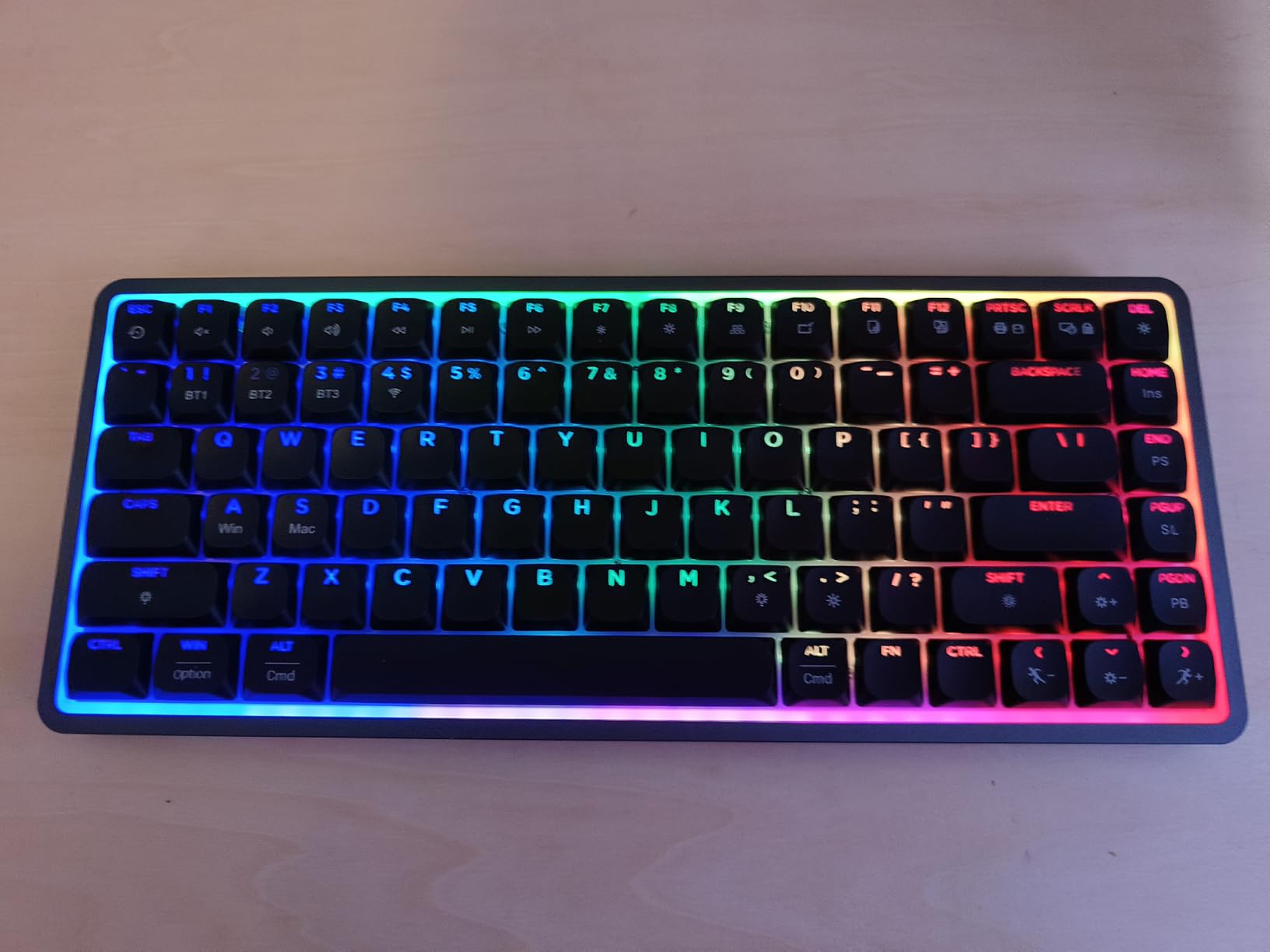 Air75 Low Profile Wireless Mechanical Keyboard, 75% Aluminum Frame, Hot Swappable, PBT Keycaps, RGB Backlit, Bluetooth/2.4GHz/USB-C, Gaming Keyboard with Web Driver for Mac Windows (Black) customer photo 2