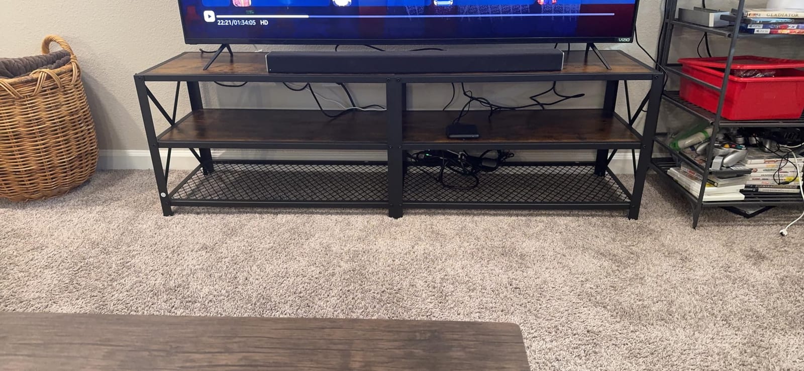 VASAGLE 58 Inch TV Stand, Mid Century Entertainment Center with Storage | Media Console for Living Room, TV table with Fluted Sliding Doors for 65'' TV, Sand Brown, MIRIANA Collection ULTV633K201 customer photo 1