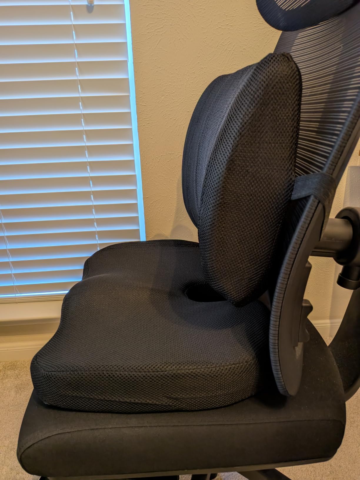 Ergonomic Seat Cushion & Lumbar Support Pillow Set for Office Chair | Memory Foam Car Seat Cushions, Chair Cushions relieves tailbone pain & lower back pressure for gaming chairs, Wheelchair customer photo 1