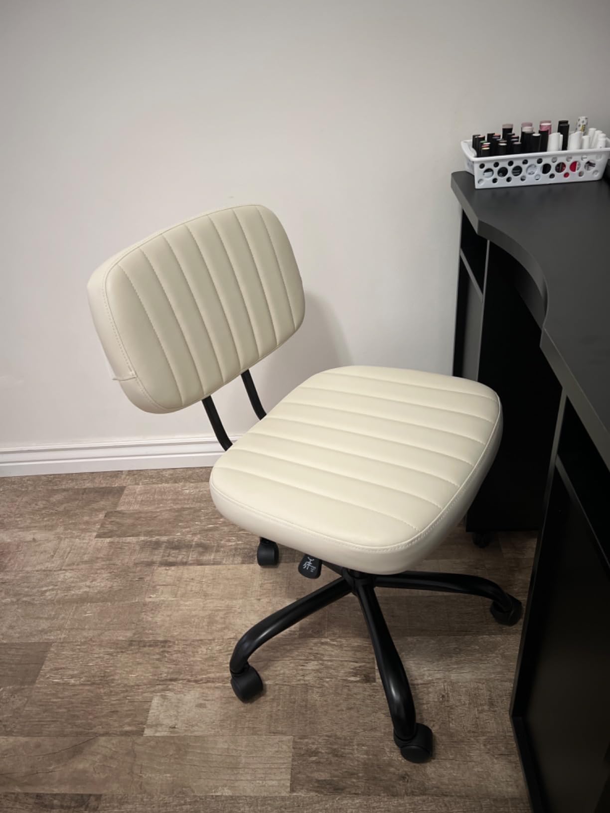 DUMOS Ergonomic Office Chair, Mid-Back Executive Desk Chair 2 Pack | Comfortable Lumbar Support, Breathable Backrest, Fixed Armrest, Height Adjustable, 360° Swivel, Computer Gaming, Black customer photo 1