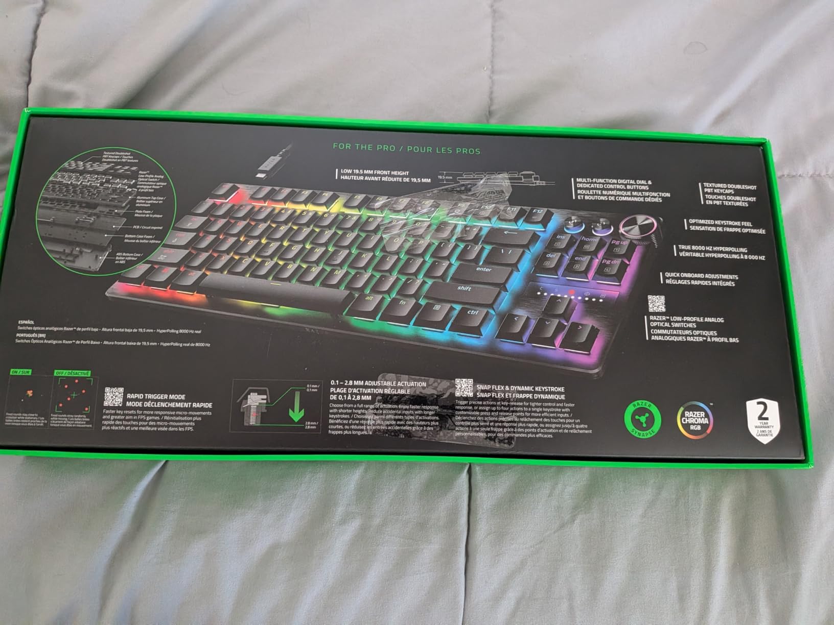 Razer Huntsman V3 Pro Low-Profile Tenkeyless 8Khz Wired Gaming Keyboard | Low Profile Analog Optical Switches, 8000 Hz Polling, Razer Snap Flex, Razer Snap Tap, Rapid Trigger, Adjustable Actuation customer photo 2
