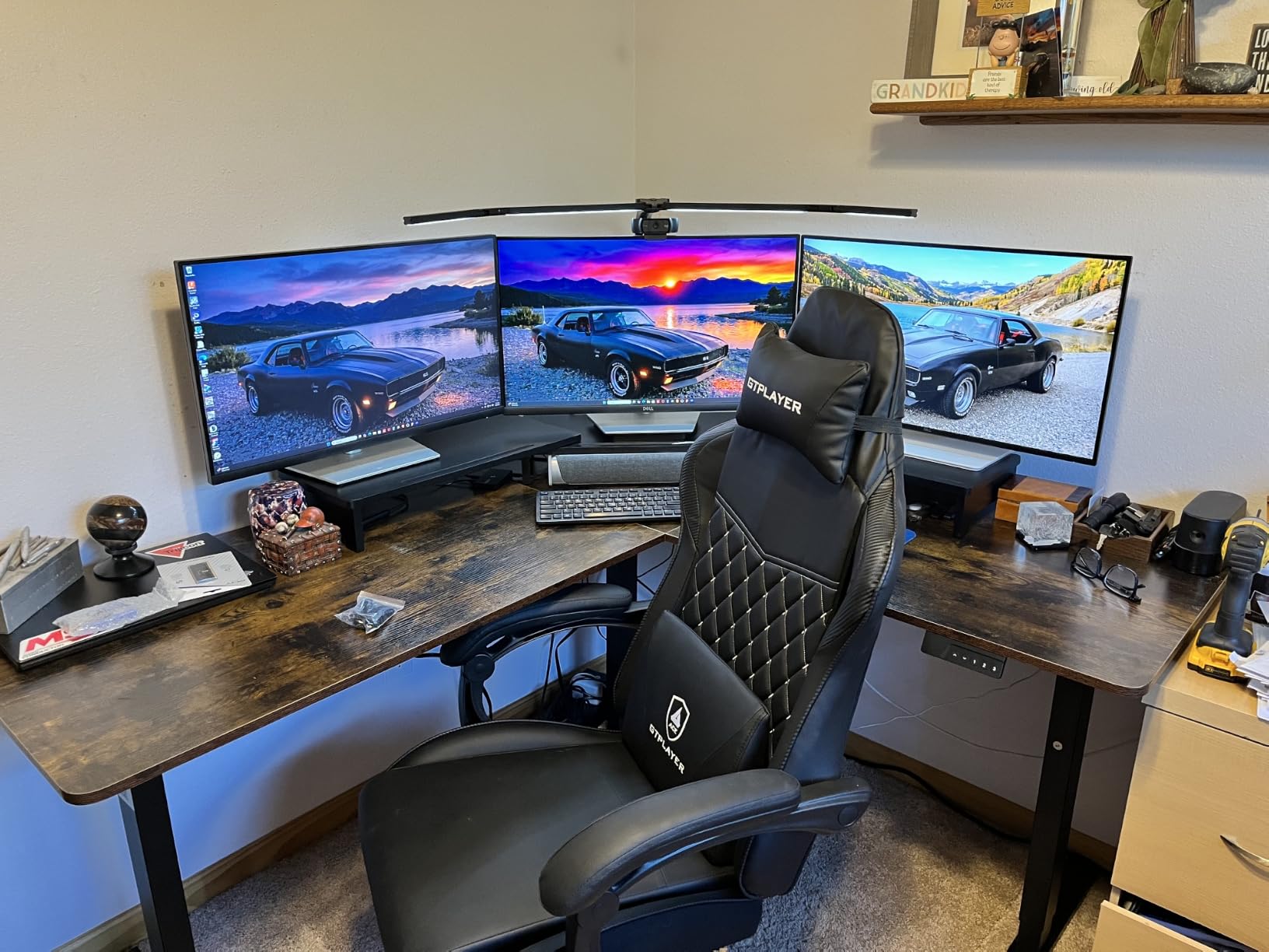 GTPLAYER Gaming Chair, High Back Leather Computer Gaming Chair with Footrest, Ergonomic Height Adjustable Office Chair with Removable Cover and Lumbar Support for Gaming & Work, Black customer photo 1