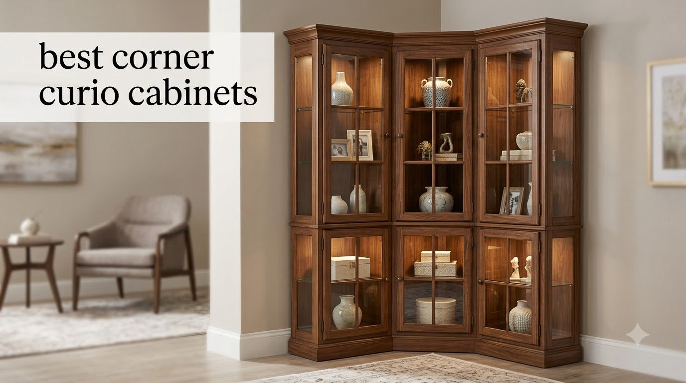 best corner curio cabinets