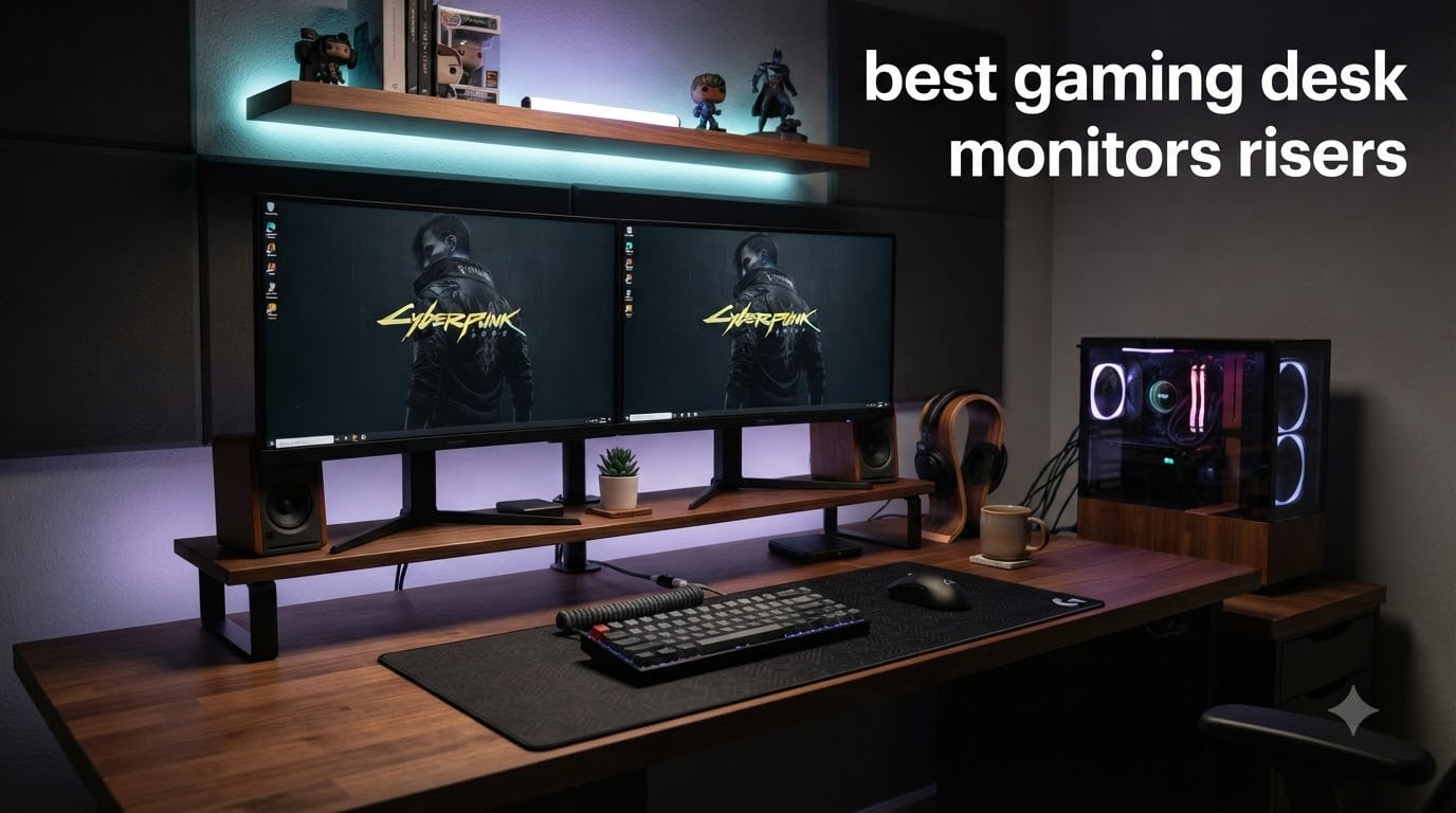best gaming desk monitors risers