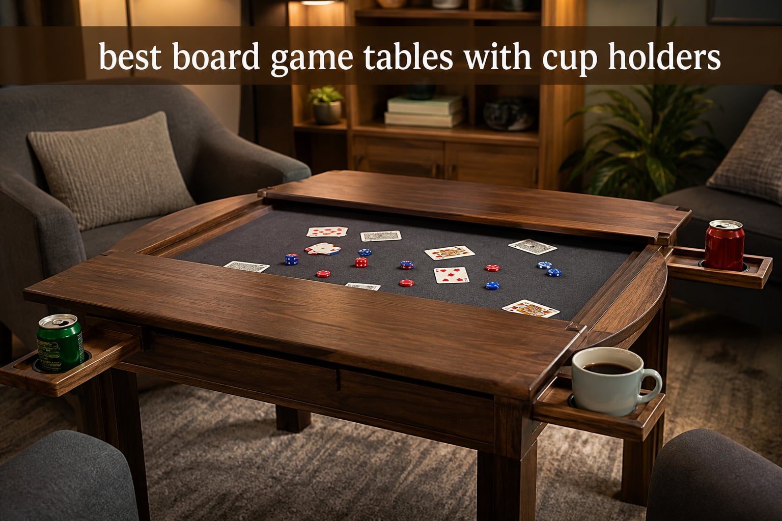 best board game tables with cup holders